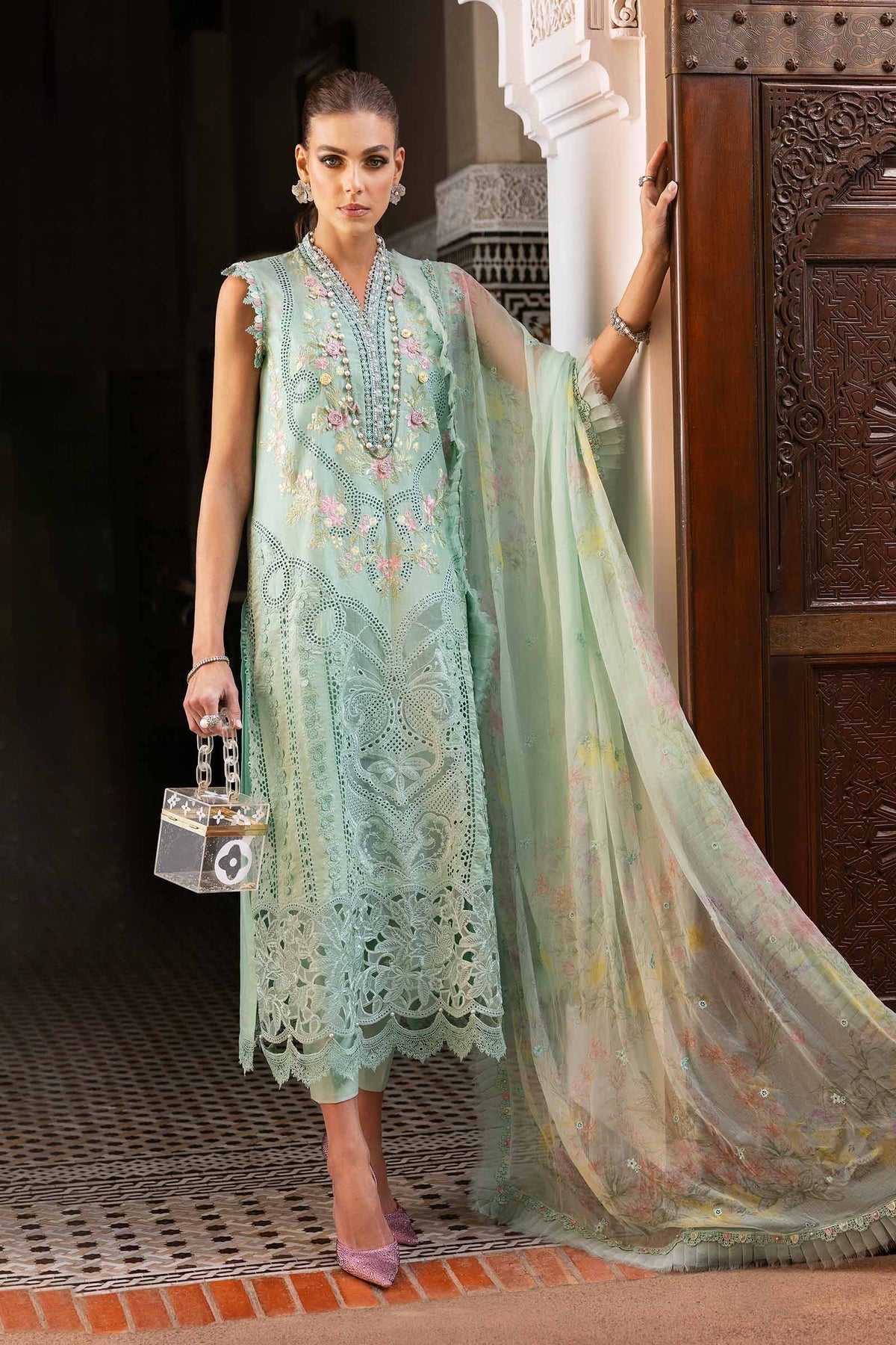 Maria B | Luxury Lawn 25 | D-2514-A -  Maria B Ladies Clothes - Original Designer Dress - House of Maryam