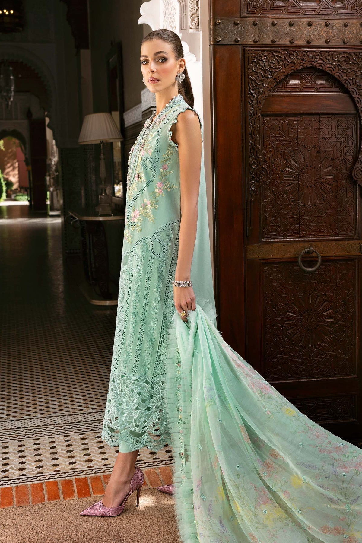 Maria B | Luxury Lawn 25 | D-2514-A -  Maria B Ladies Clothes - Original Designer Dress - House of Maryam
