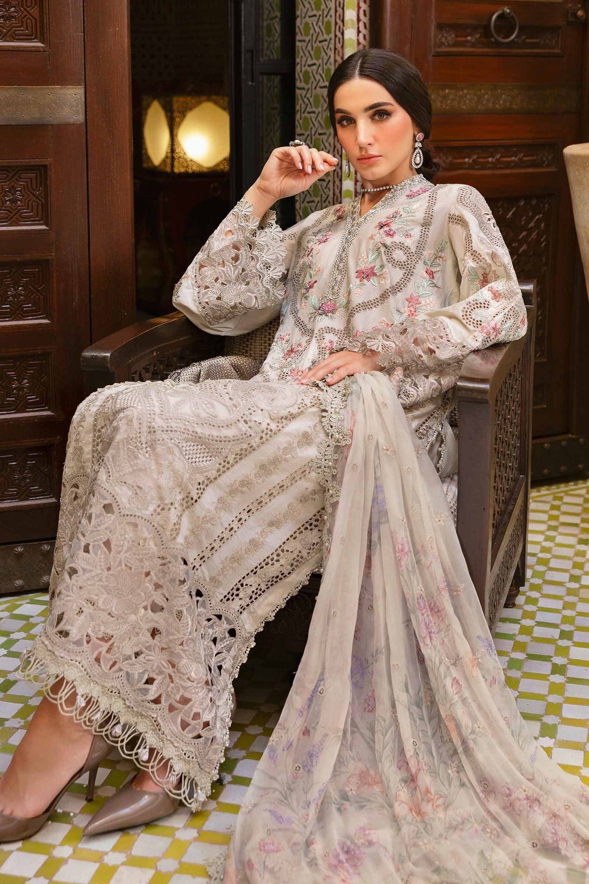 Maria B | Luxury Lawn 25 | D-2514-B -  Maria B Ladies Clothes - Original Designer Dress - House of Maryam