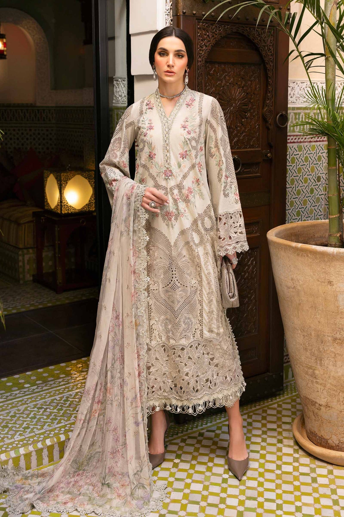 Maria B | Luxury Lawn 25 | D-2514-B -  Maria B Ladies Clothes - Original Designer Dress - House of Maryam