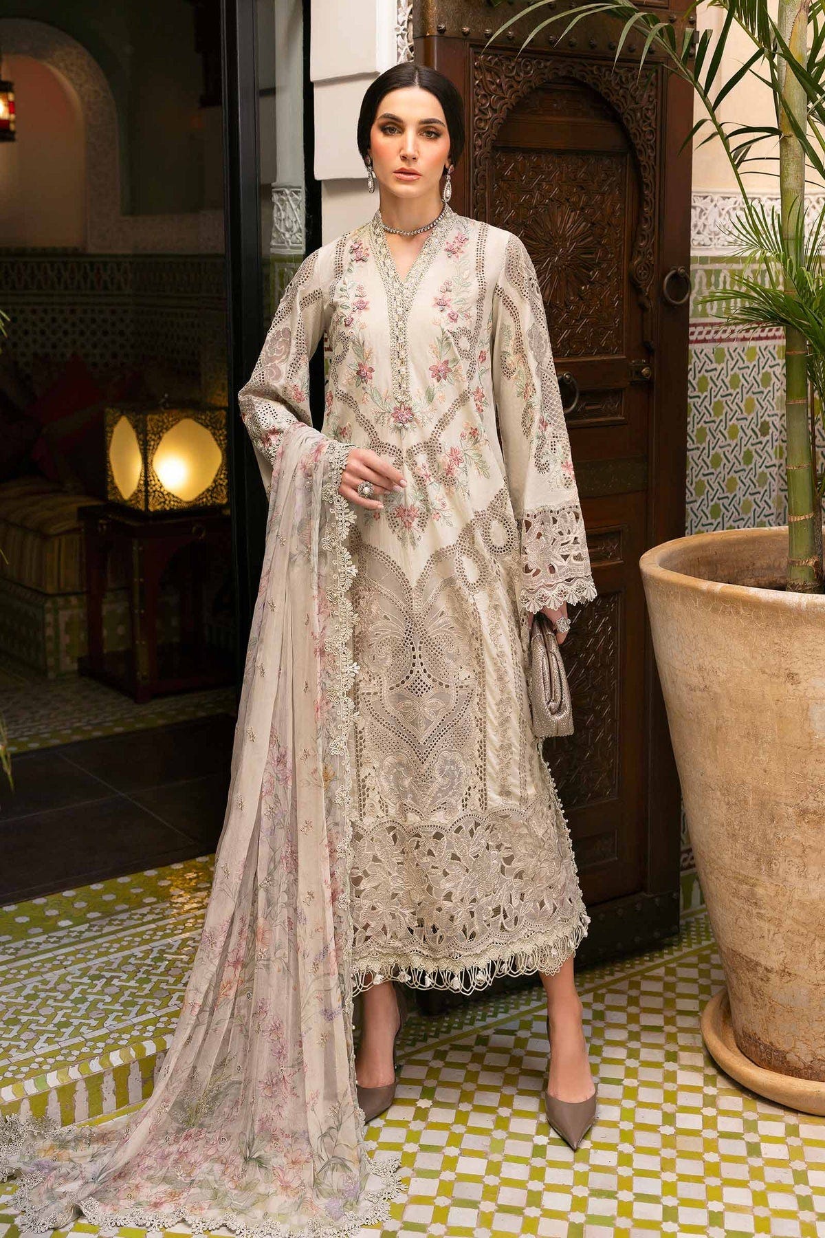 Maria B | Luxury Lawn 25 | D-2514-B -  Maria B Ladies Clothes - Original Designer Dress - House of Maryam