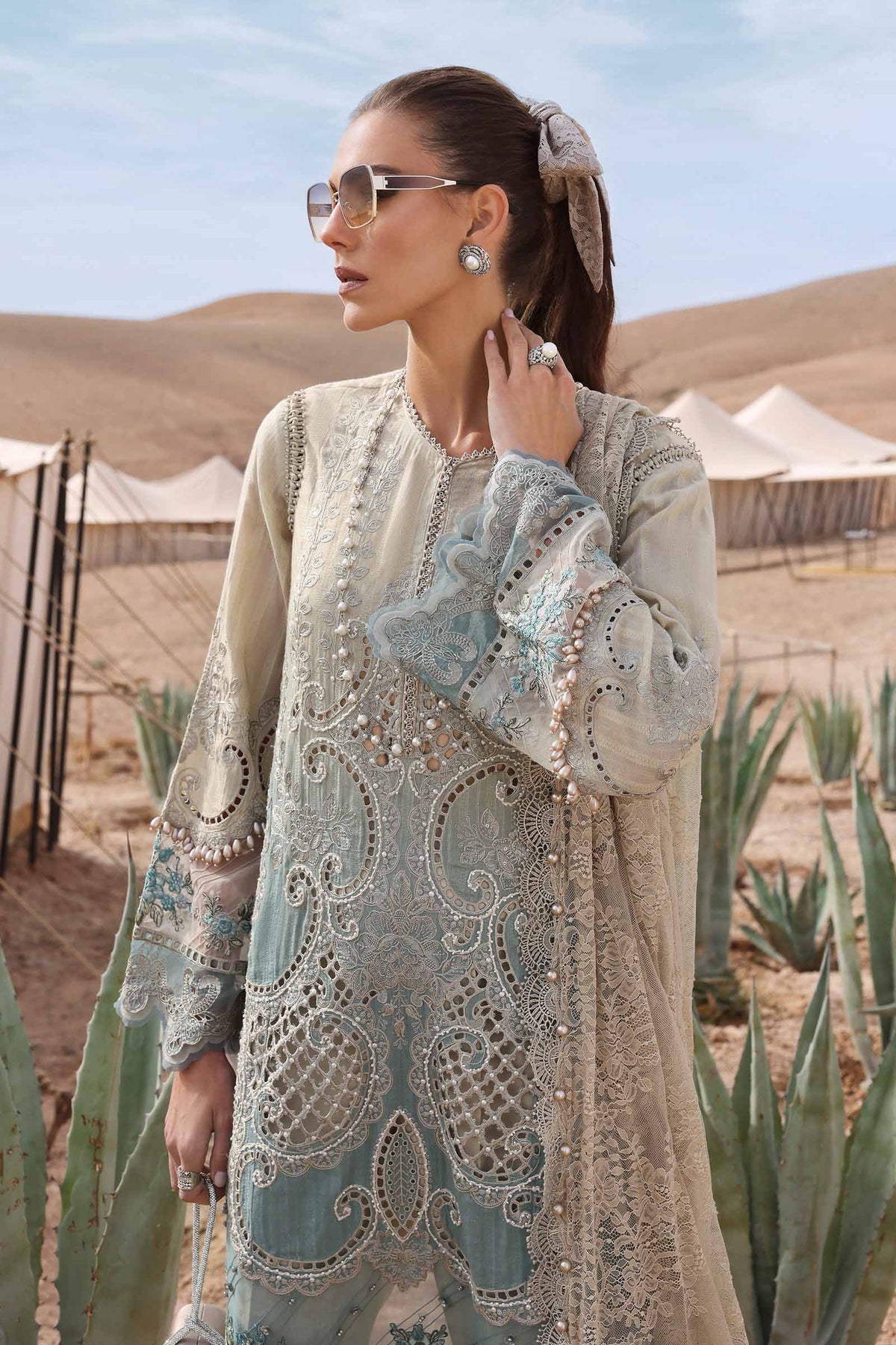 Maria B | Luxury Lawn 25 | D-2515-B -  Maria B Ladies Clothes - Original Designer Dress - House of Maryam