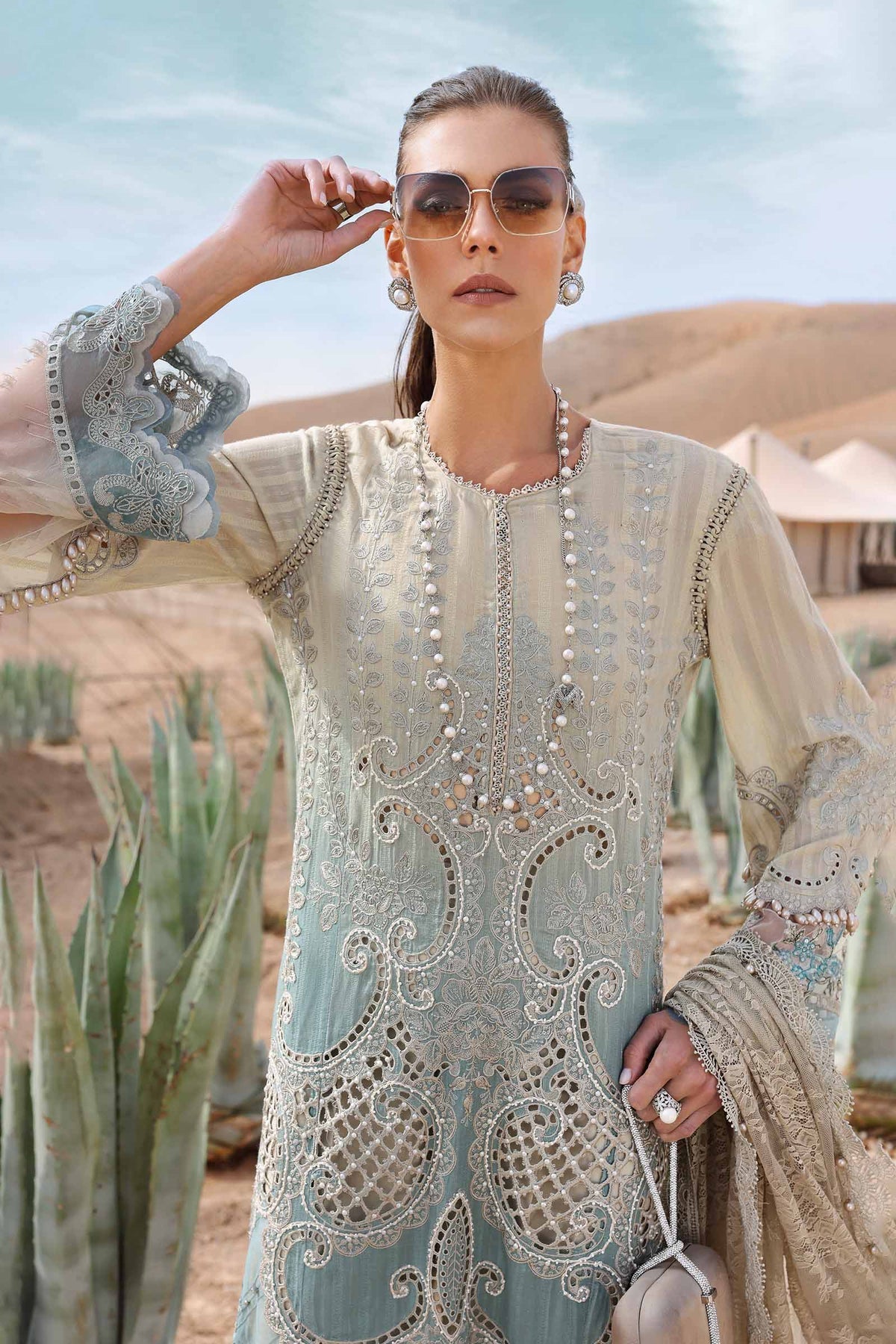 Maria B | Luxury Lawn 25 | D-2515-B -  Maria B Ladies Clothes - Original Designer Dress - House of Maryam