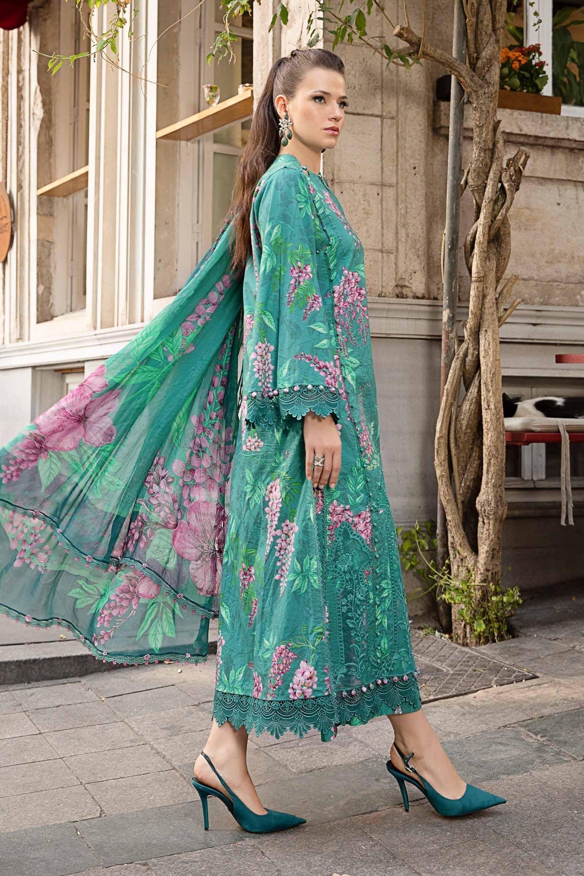 Maria B | M Prints Fall Edit 24 | MPT-2301-A -  Maria B Luxury - Original Designer Dress - House of Maryam