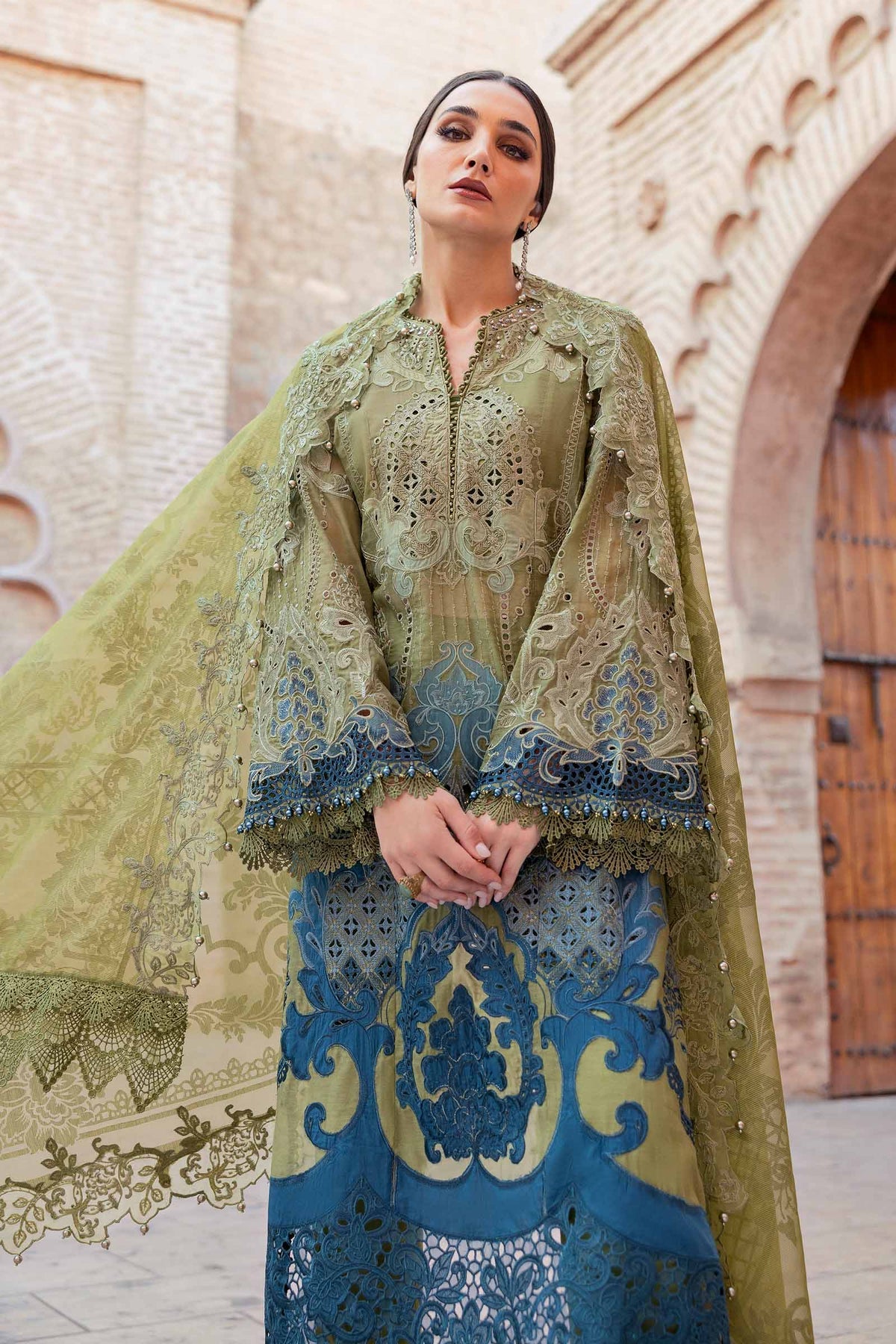 Maria B | Luxury Lawn 25 | D-2501-A -  Maria B Ladies Clothes - Original Designer Dress - House of Maryam