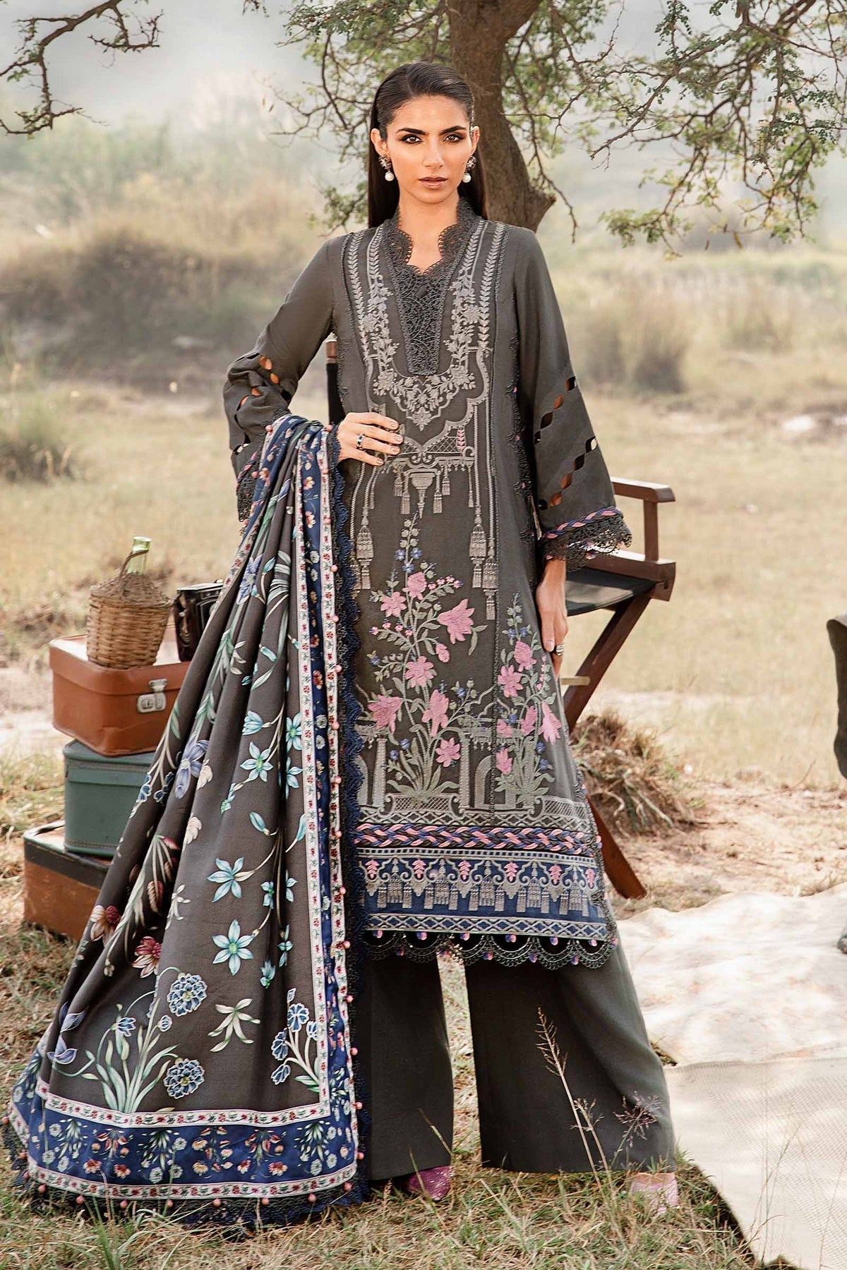 Maria B | M Prints Winter 24 | MPT-2401-A -  Maria B Ladies Clothes - Original Designer Dress - House of Maryam