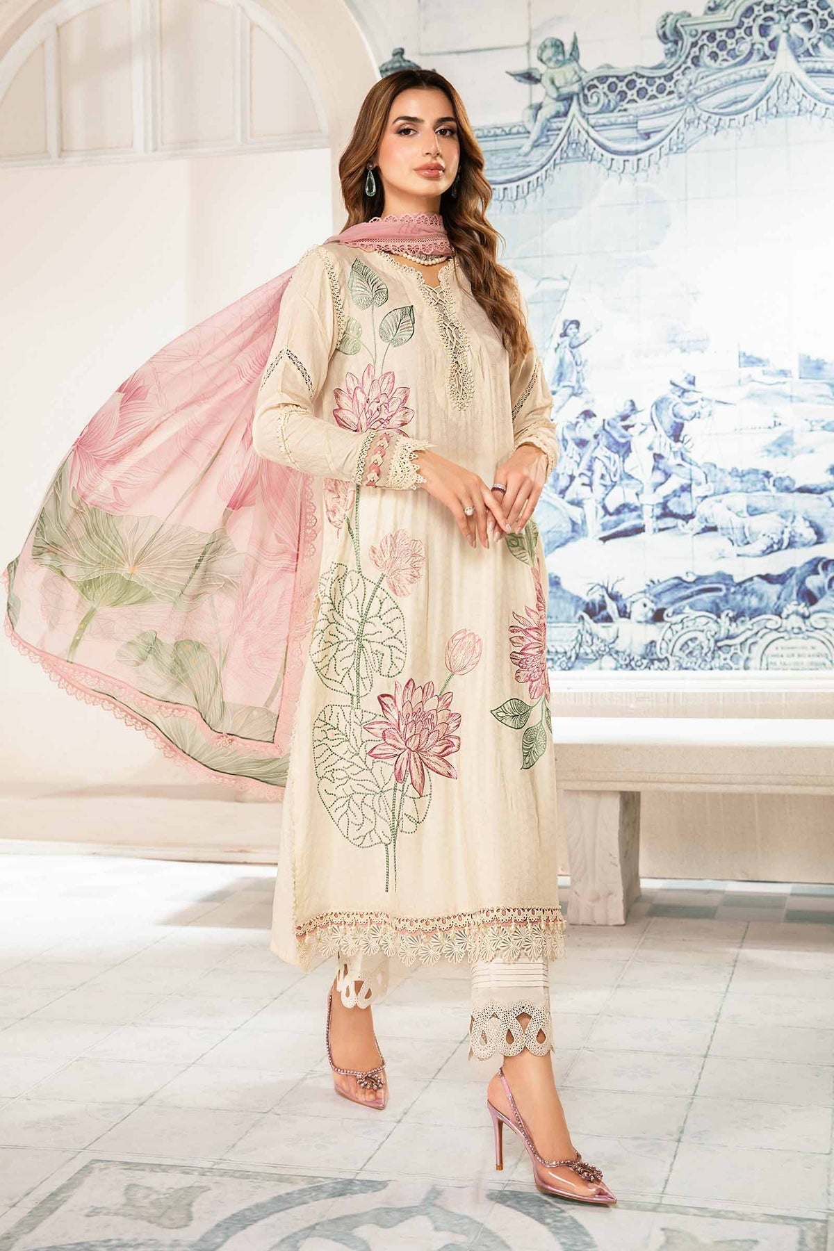 Maria.B | M Print Eid Edit | MPT-2201-A -  Maria B Luxury - Original Designer Dress - House of Maryam