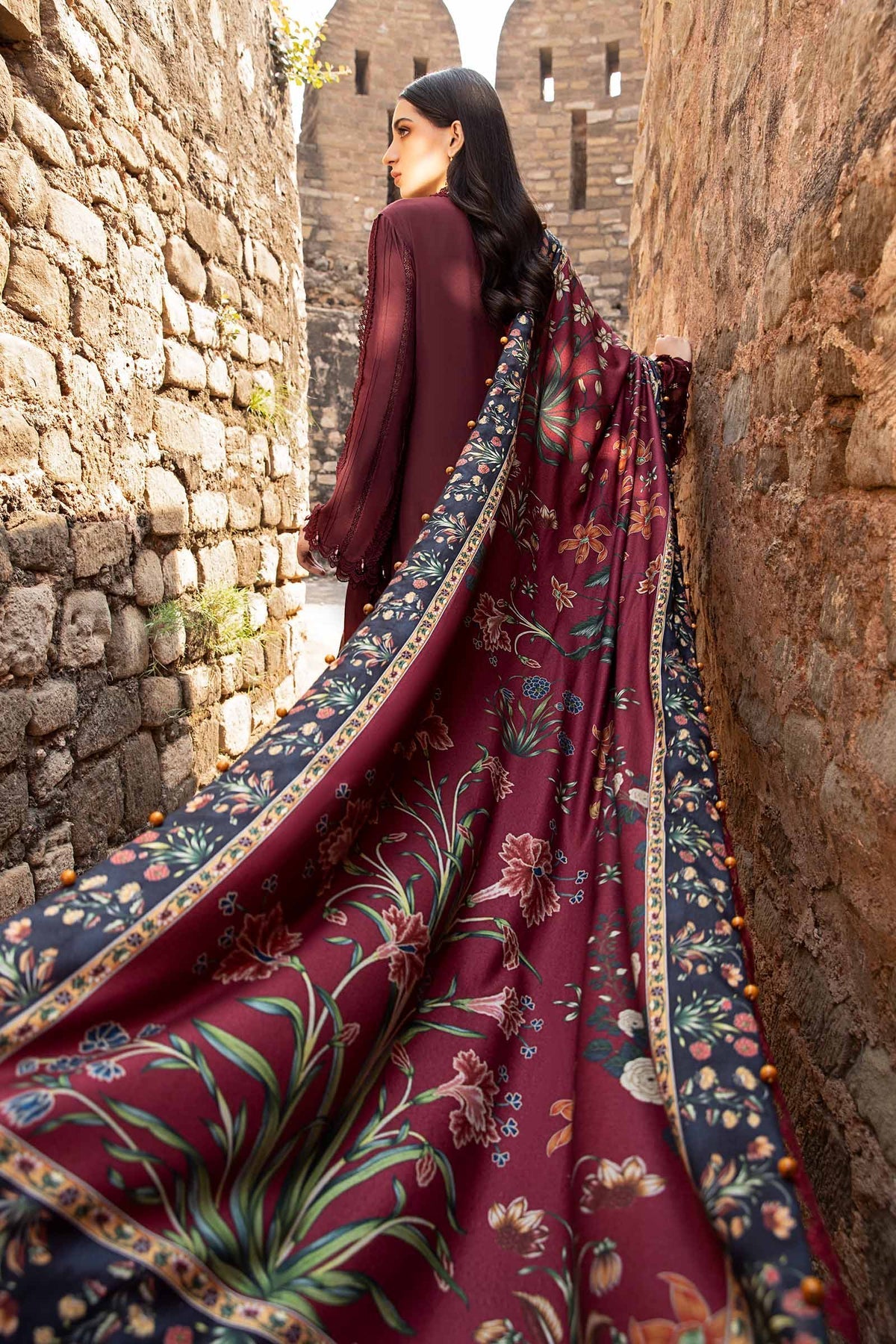 Maria B | M Prints Winter 24 | MPT-2401-B -  Maria B Ladies Clothes - Original Designer Dress - House of Maryam