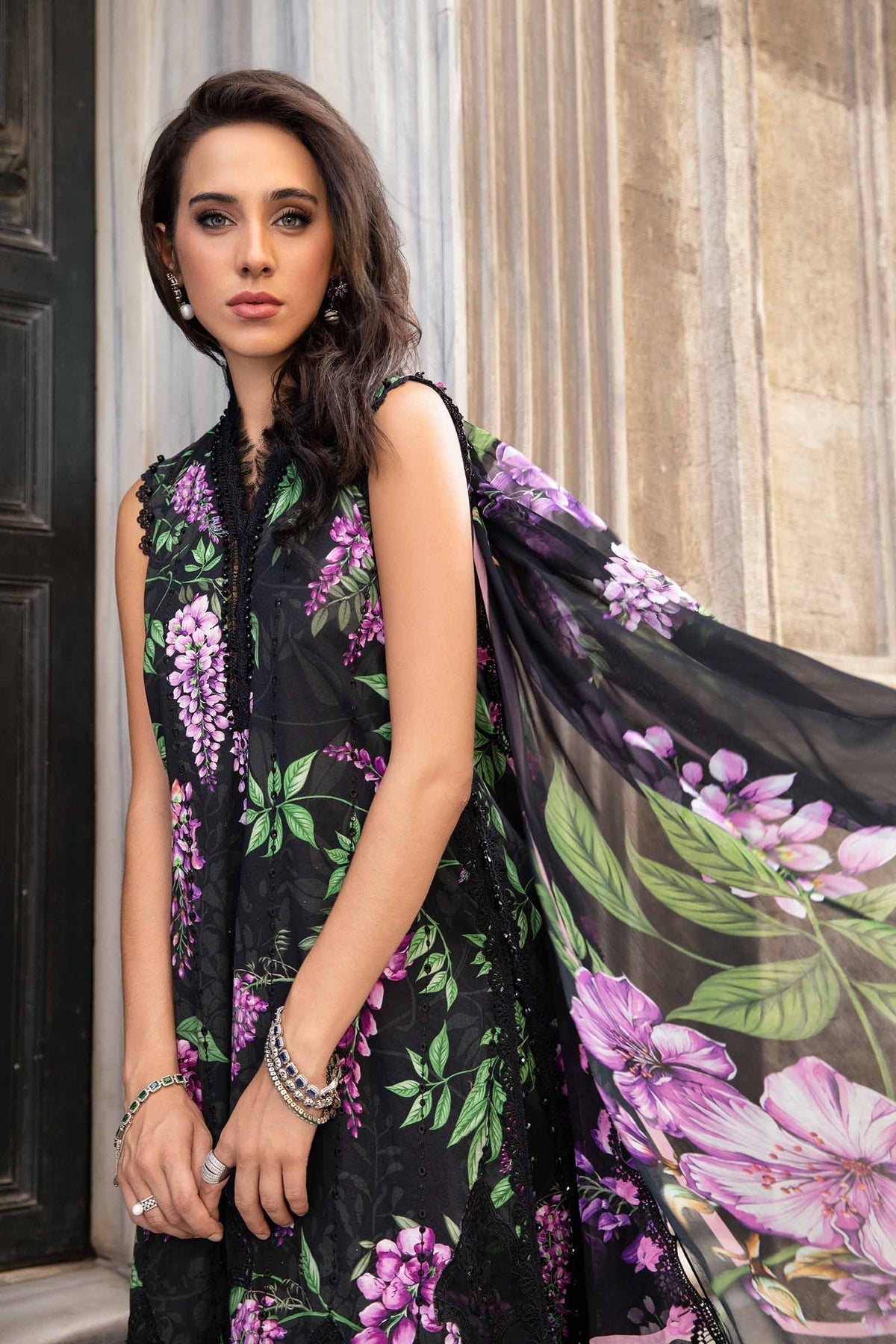 Maria B | M Prints Fall Edit 24 | MPT-2301-B -  Maria B Luxury - Original Designer Dress - House of Maryam