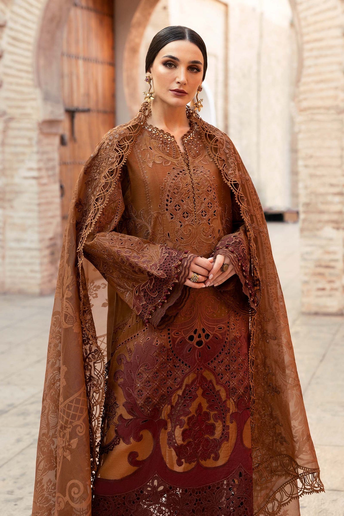 Maria B | Luxury Lawn 25 | D-2501-B -  Maria B Ladies Clothes - Original Designer Dress - House of Maryam