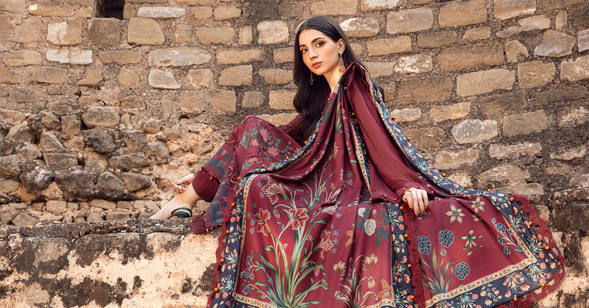 Maria B | M Prints Winter 24 | MPT-2401-B -  Maria B Ladies Clothes - Original Designer Dress - House of Maryam
