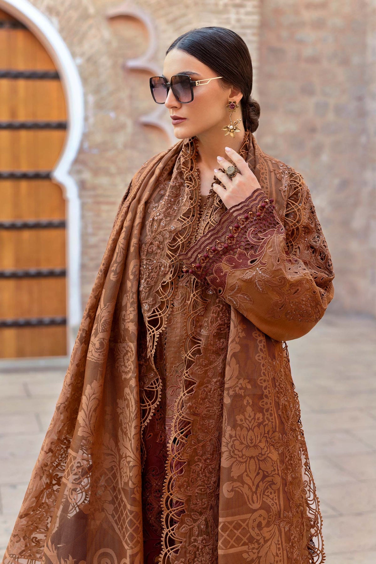 Maria B | Luxury Lawn 25 | D-2501-B -  Maria B Ladies Clothes - Original Designer Dress - House of Maryam