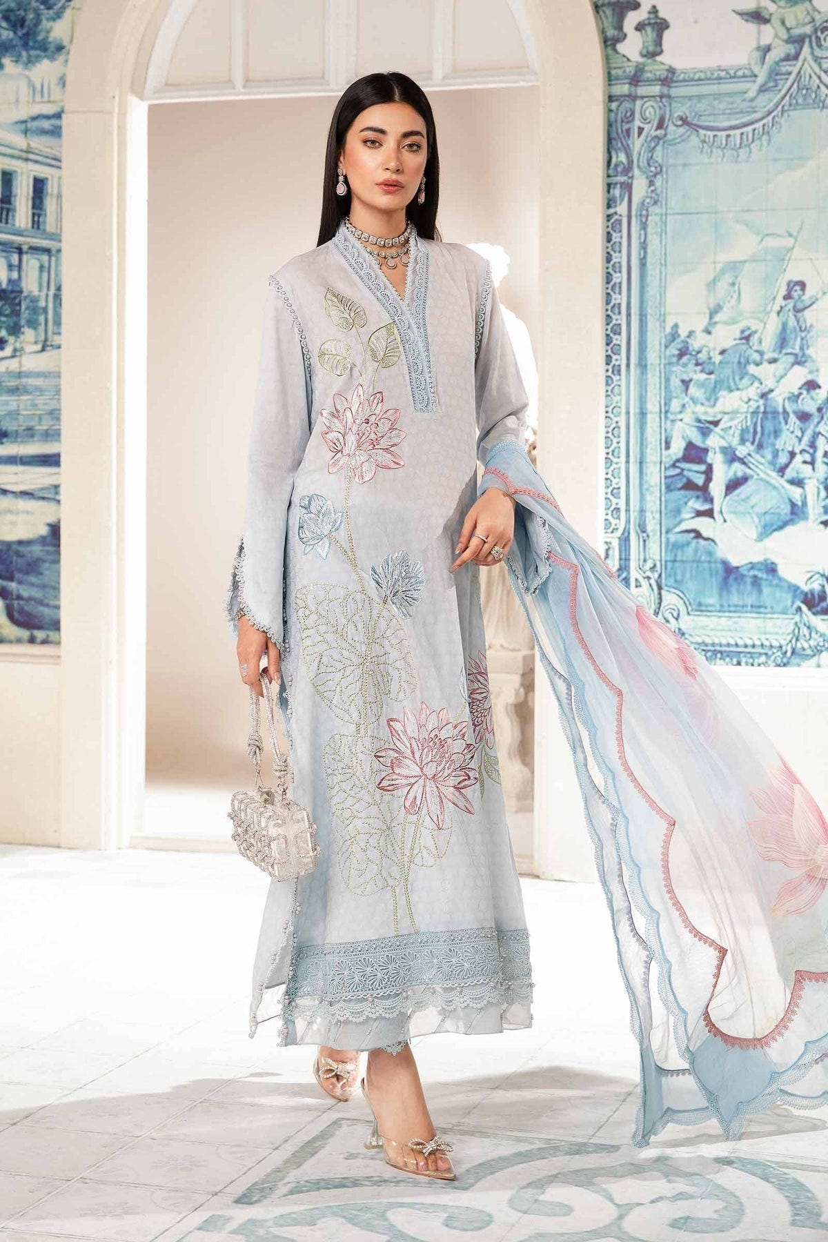 Maria.B | M Print Eid Edit | PT-2201-B -  Maria B Luxury - Original Designer Dress - House of Maryam