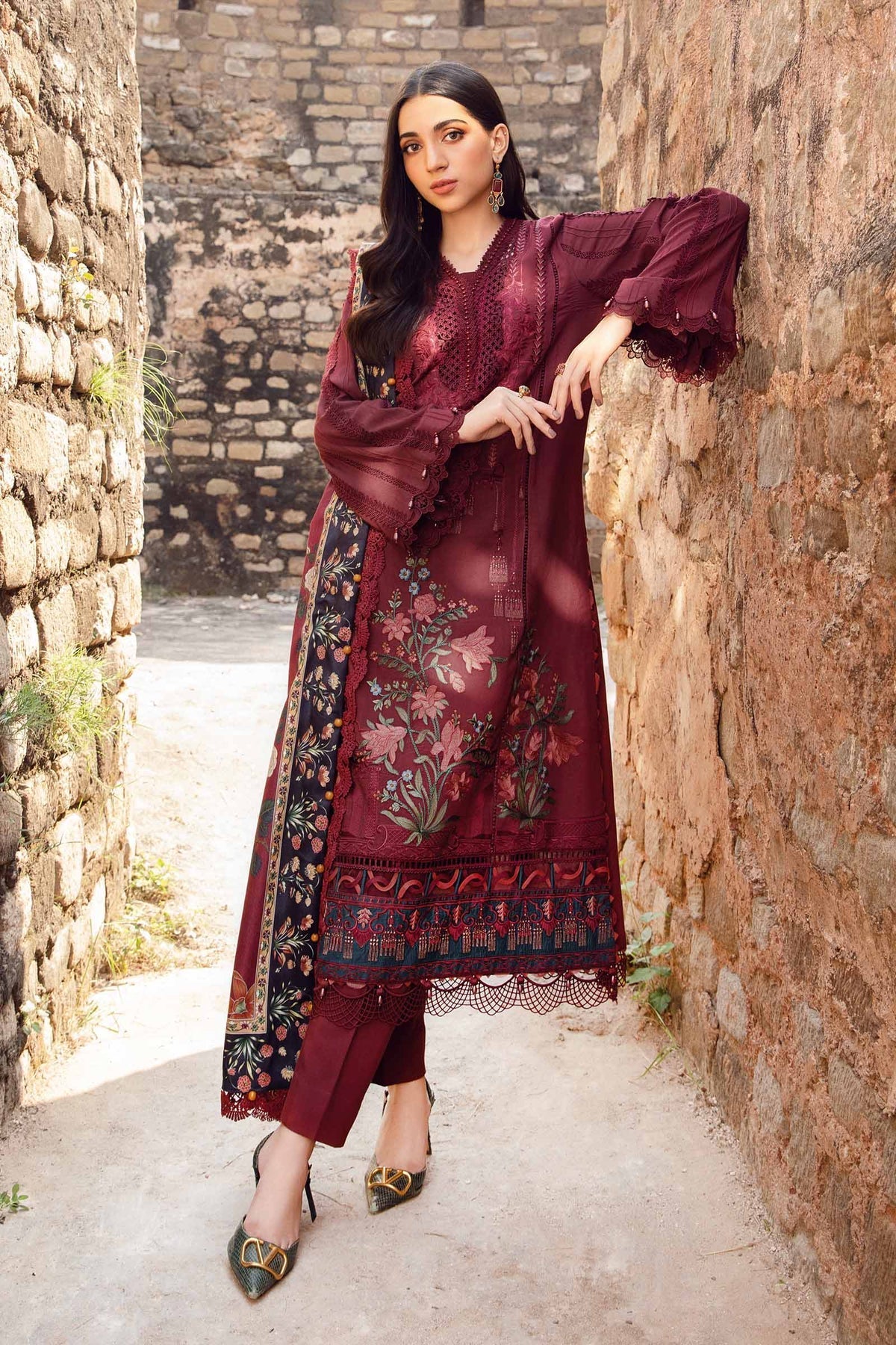 Maria B | M Prints Winter 24 | MPT-2401-B -  Maria B Ladies Clothes - Original Designer Dress - House of Maryam