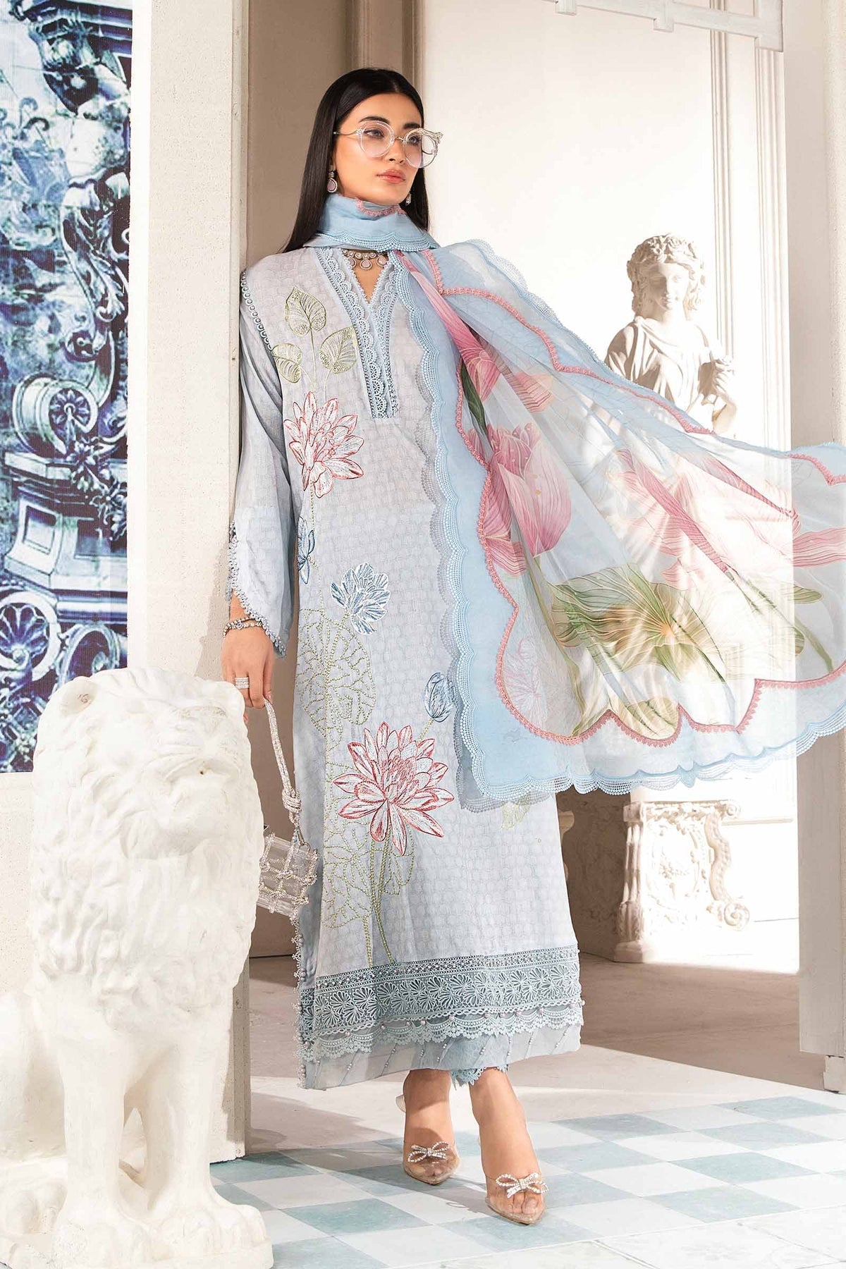 Maria.B | M Print Eid Edit | PT-2201-B -  Maria B Luxury - Original Designer Dress - House of Maryam