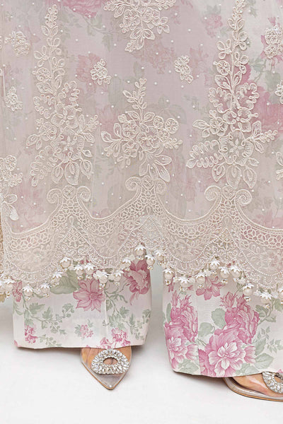Maria B | Embroidered Chiffon Suit | MPC-25-101 -  Maria B Unstitched Chiffon - Original Designer Dress - House of Maryam