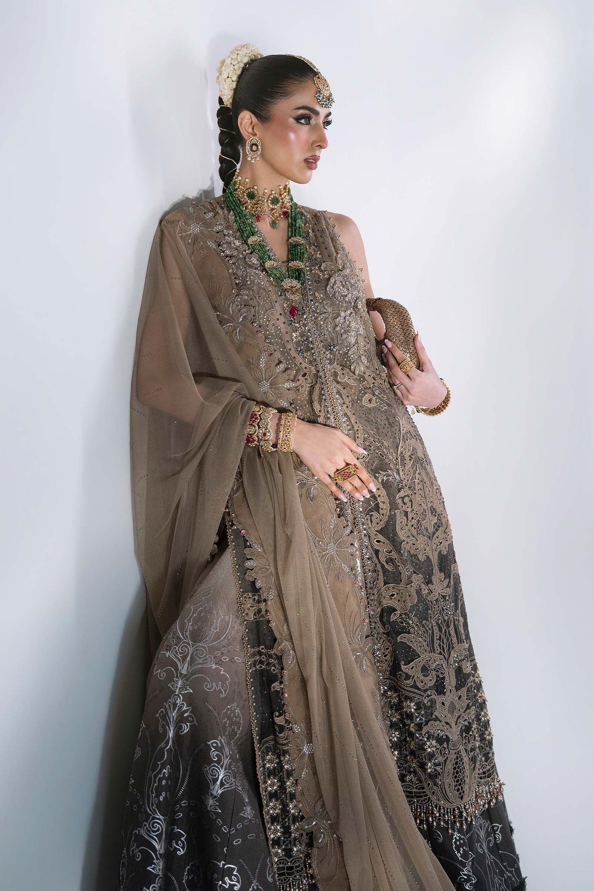 Maria B | Mbroidered Wedding Formals 26 | BD-3102-Antique Bronze, image 2