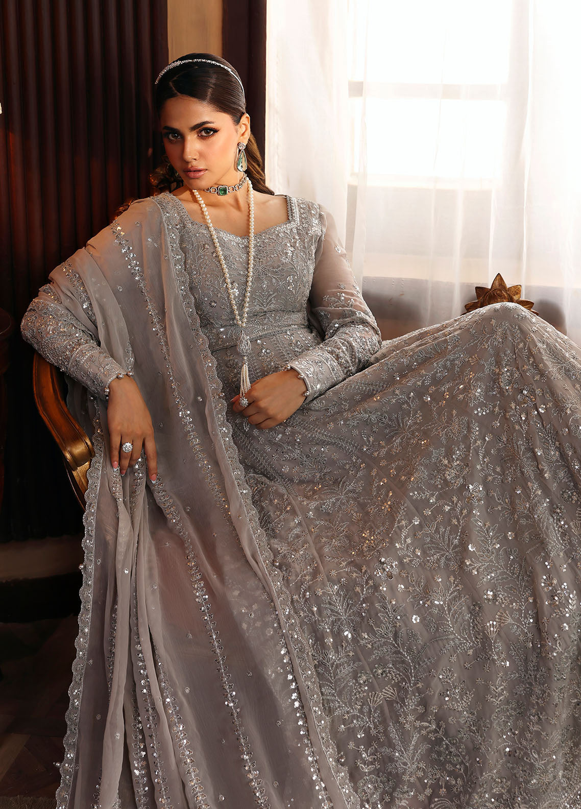 Gulaal | I Evayna Embroidered Chiffon | Sheyza, image 5