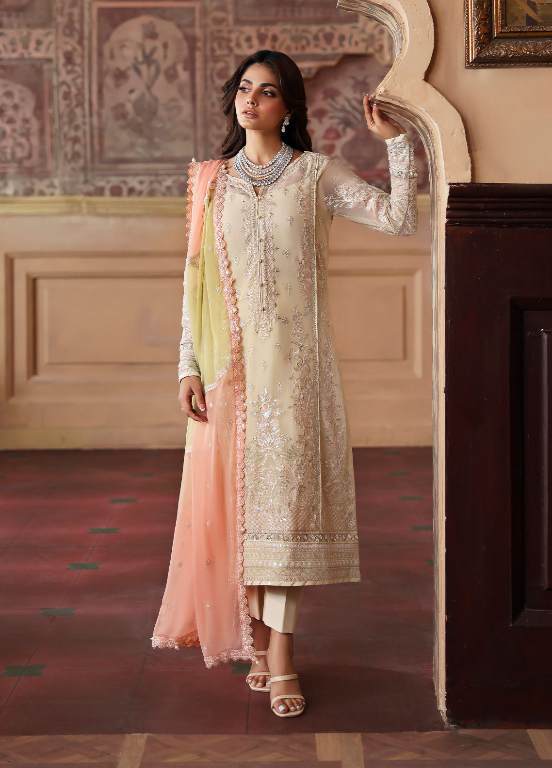 Gulaal | I Evayna Embroidered Chiffon | Fareyah, image 6