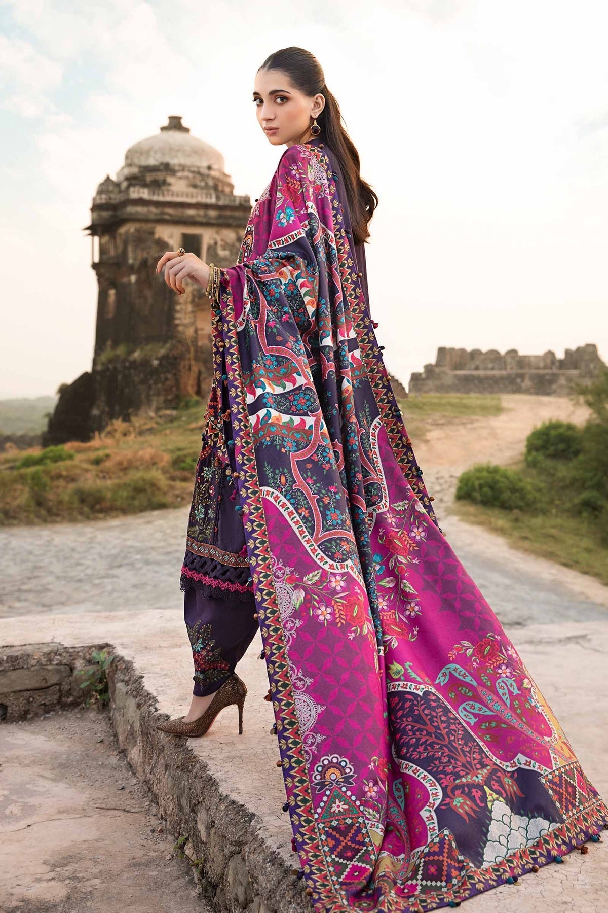 Maria B | M Prints Winter 24 | MPT-2402-A -  Maria B Ladies Clothes - Original Designer Dress - House of Maryam
