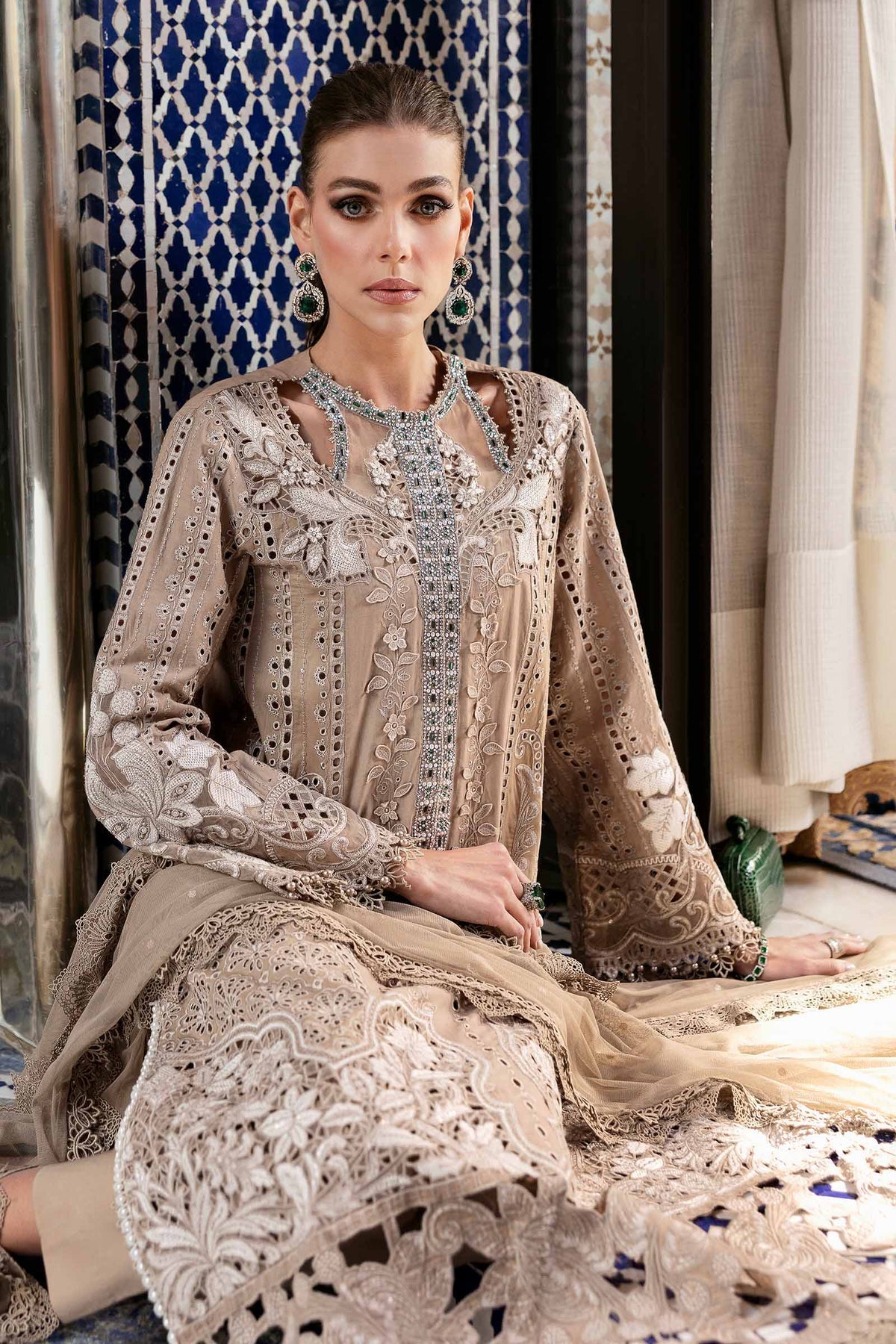 Maria B | Luxury Lawn 25 | D-2502-A -  Maria B Ladies Clothes - Original Designer Dress - House of Maryam