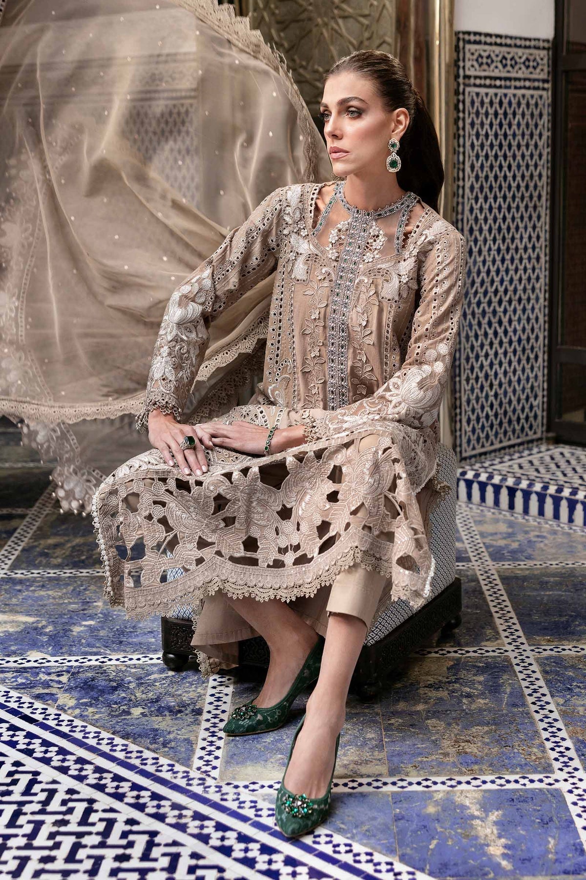 Maria B | Luxury Lawn 25 | D-2502-A -  Maria B Ladies Clothes - Original Designer Dress - House of Maryam