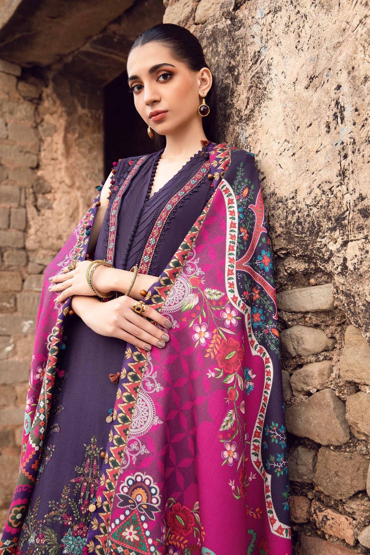 Maria B | M Prints Winter 24 | MPT-2402-A -  Maria B Ladies Clothes - Original Designer Dress - House of Maryam