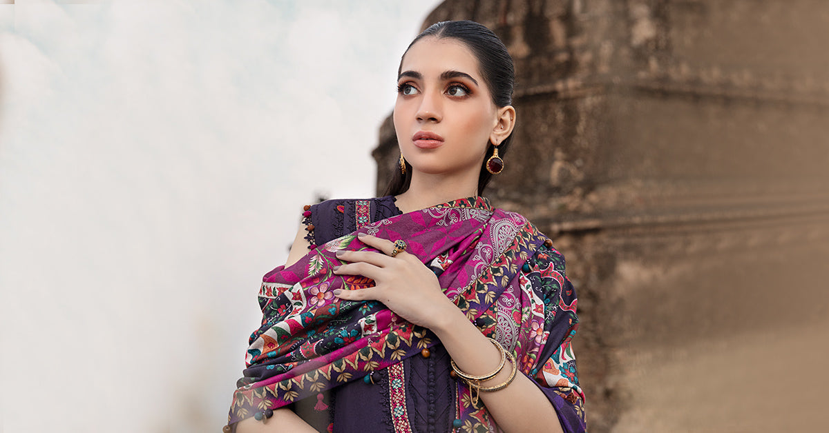 Maria B | M Prints Winter 24 | MPT-2402-A -  Maria B Ladies Clothes - Original Designer Dress - House of Maryam