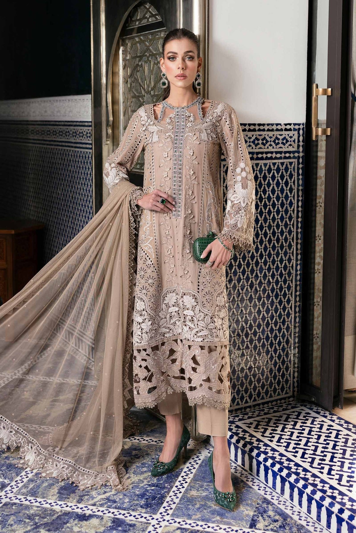 Maria B | Luxury Lawn 25 | D-2502-A -  Maria B Ladies Clothes - Original Designer Dress - House of Maryam