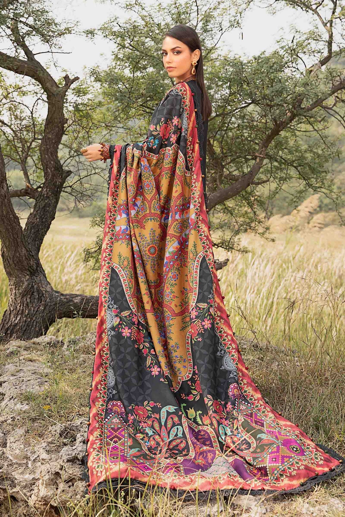 Maria B | M Prints Winter 24 | MPT-2402-B -  Maria B Ladies Clothes - Original Designer Dress - House of Maryam