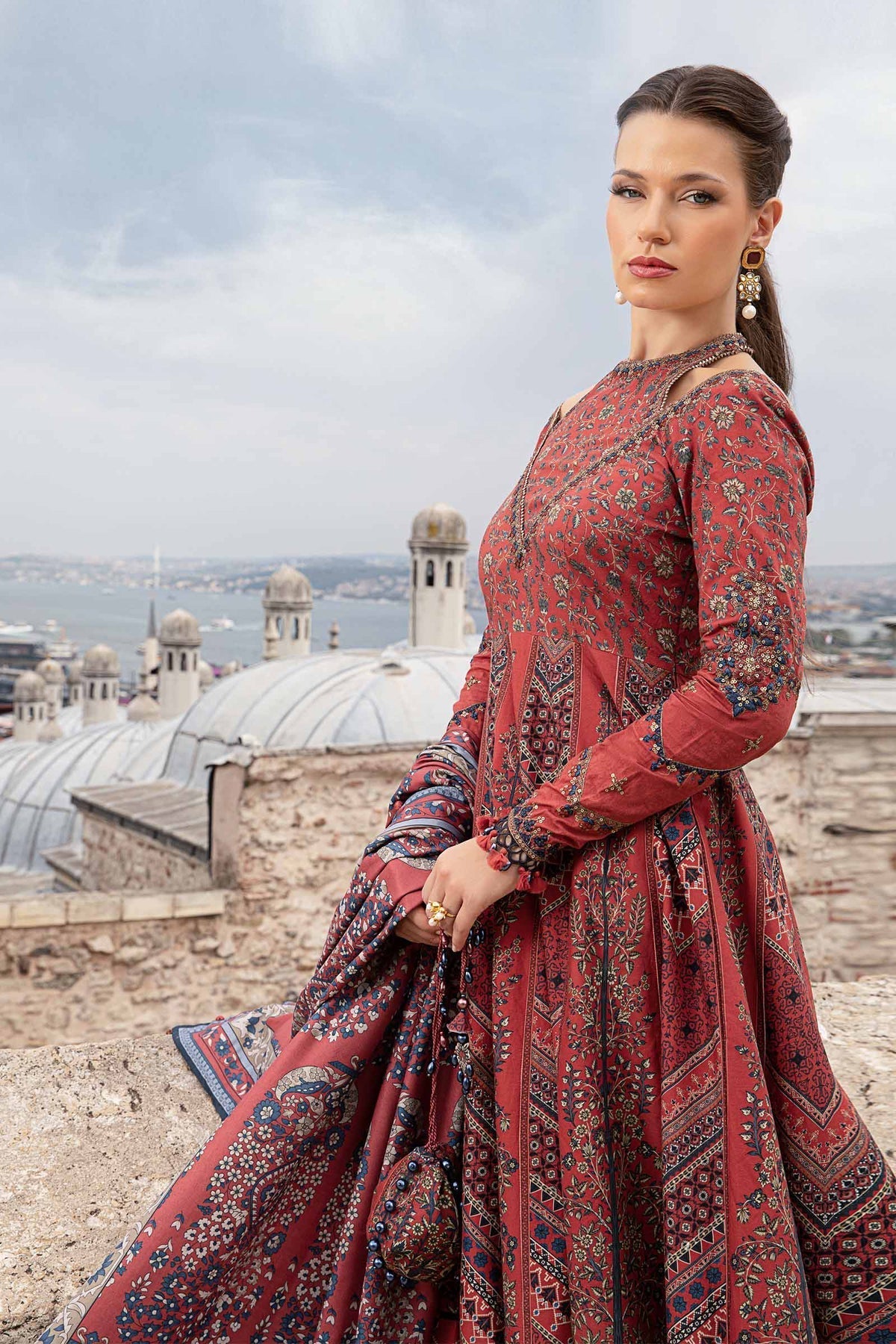 Maria B | M Prints Fall Edit 24 | MPT-2302-B -  Maria B Luxury - Original Designer Dress - House of Maryam