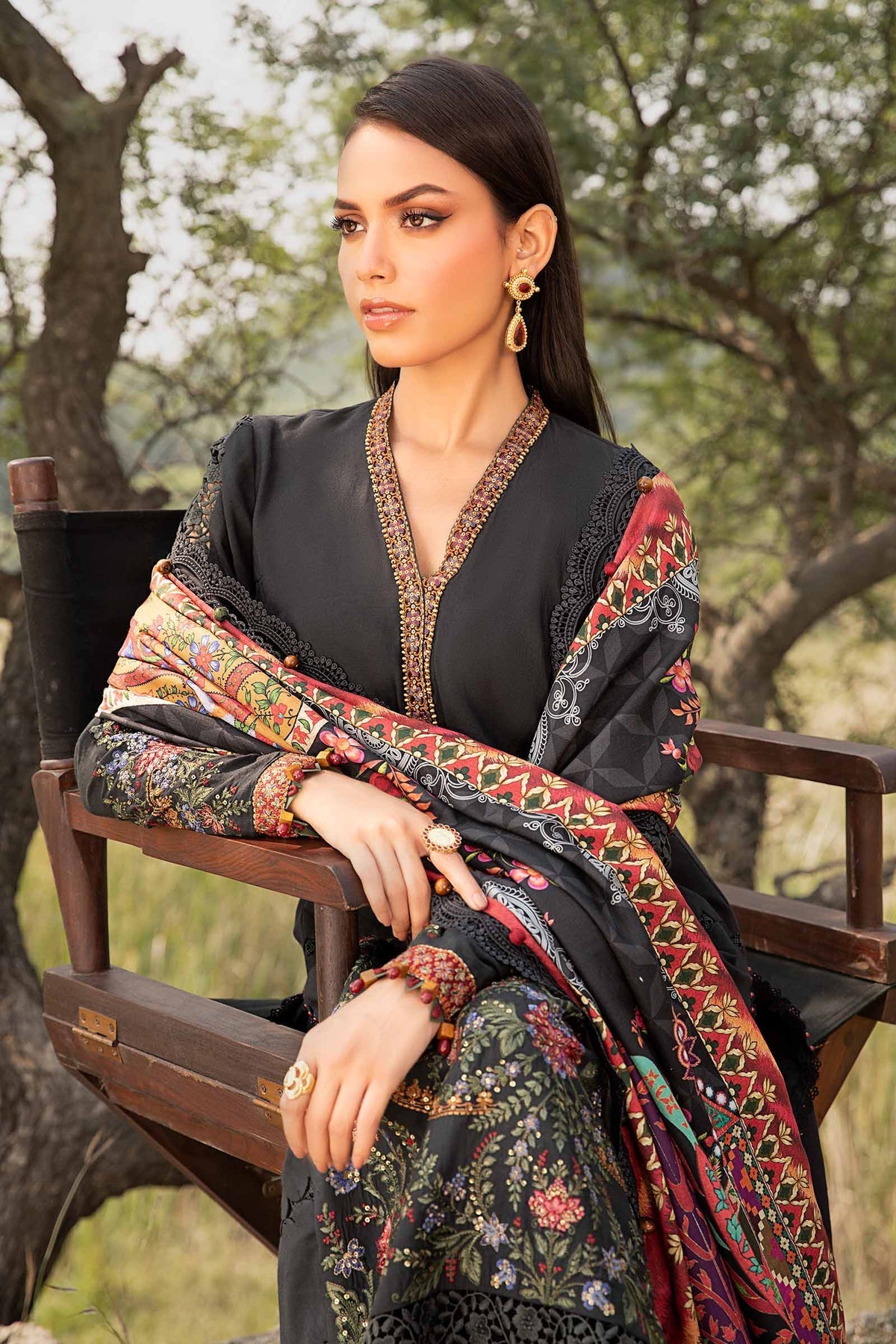 Maria B | M Prints Winter 24 | MPT-2402-B -  Maria B Ladies Clothes - Original Designer Dress - House of Maryam