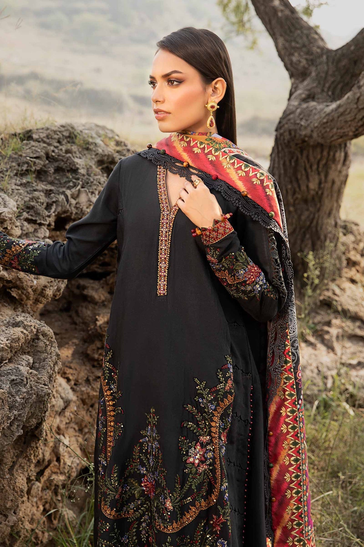 Maria B | M Prints Winter 24 | MPT-2402-B -  Maria B Ladies Clothes - Original Designer Dress - House of Maryam
