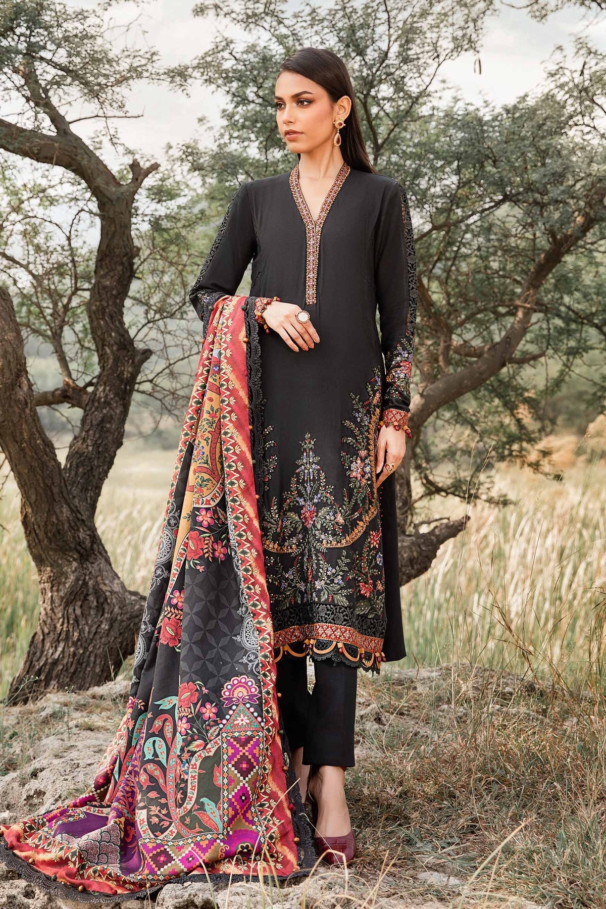 Maria B | M Prints Winter 24 | MPT-2402-B -  Maria B Ladies Clothes - Original Designer Dress - House of Maryam