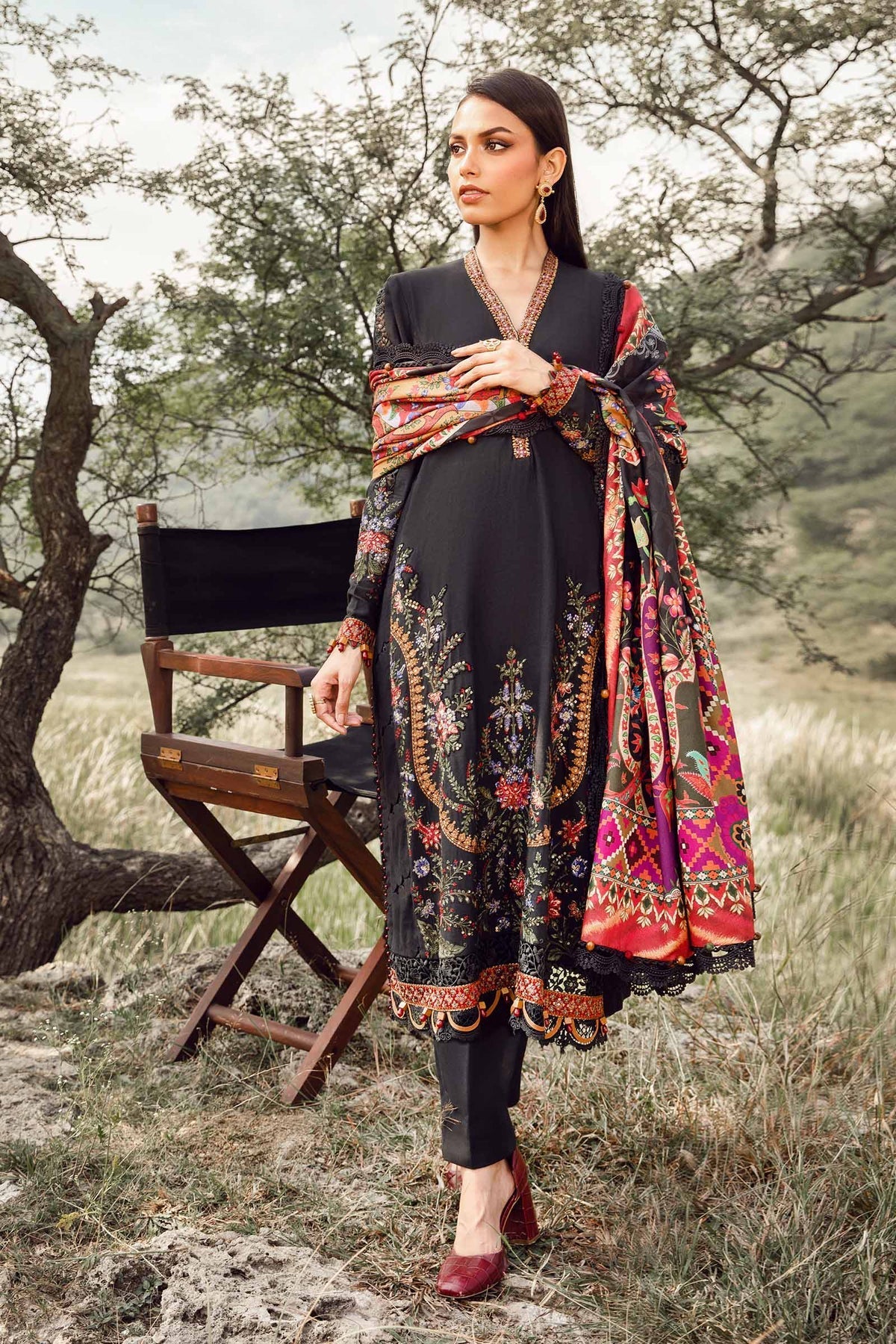 Maria B | M Prints Winter 24 | MPT-2402-B -  Maria B Ladies Clothes - Original Designer Dress - House of Maryam