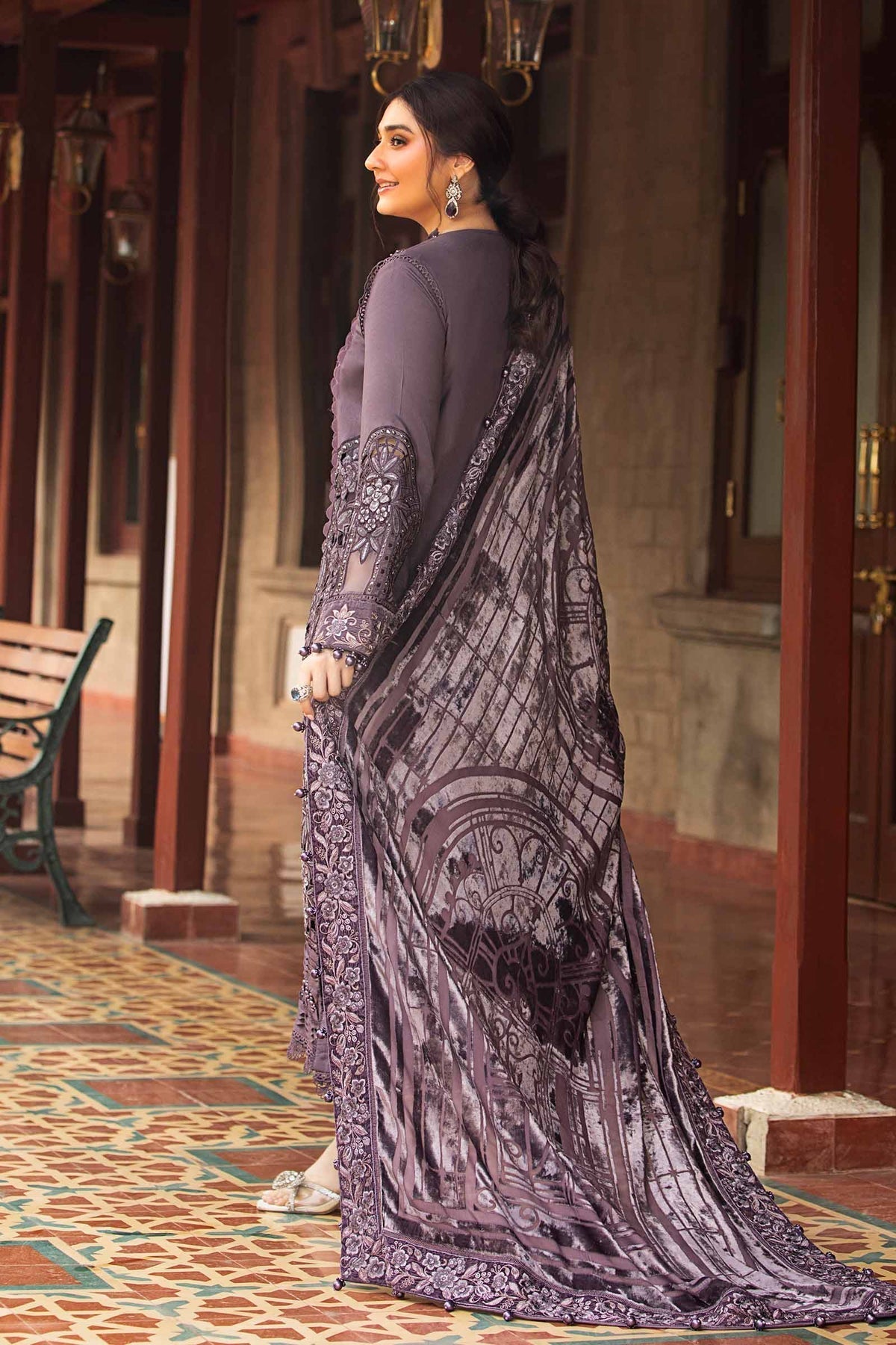 Maria B | Winter Luxe 24 | Velvet DL-1202 -  Maria B Ladies Clothes - Original Designer Dress - House of Maryam