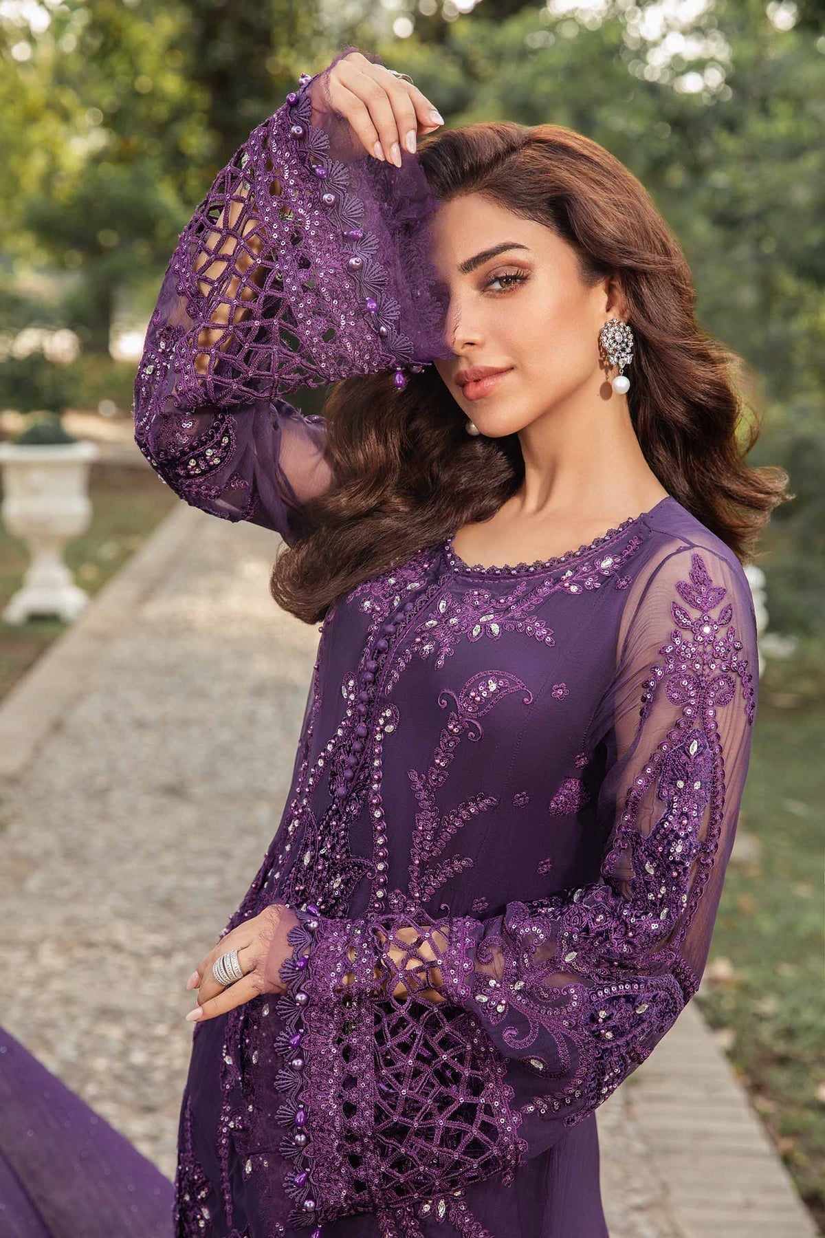 Maria B | Chiffon Formals 24 | Chiffon Suit | MPC-24-102 -  Maria B Formal - Original Designer Dress - House of Maryam