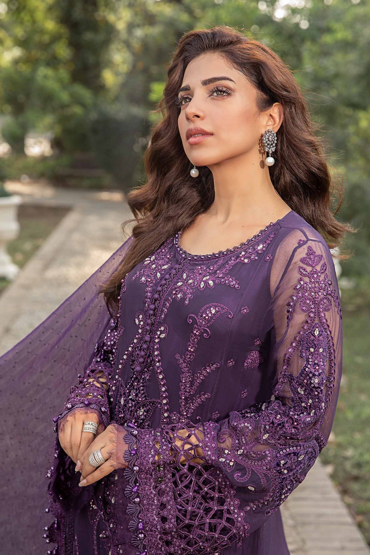 Maria B | Chiffon Formals 24 | Chiffon Suit | MPC-24-102 -  Maria B Formal - Original Designer Dress - House of Maryam