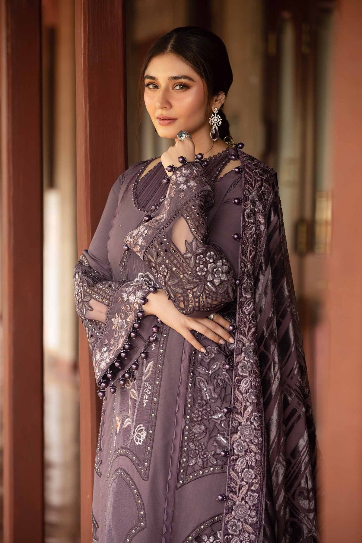 Maria B | Winter Luxe 24 | Velvet DL-1202 by Designer Maria B - House of Maryam - Pakistani Designer Ethnic Wear in {{ shop.shopifyCountryName }}