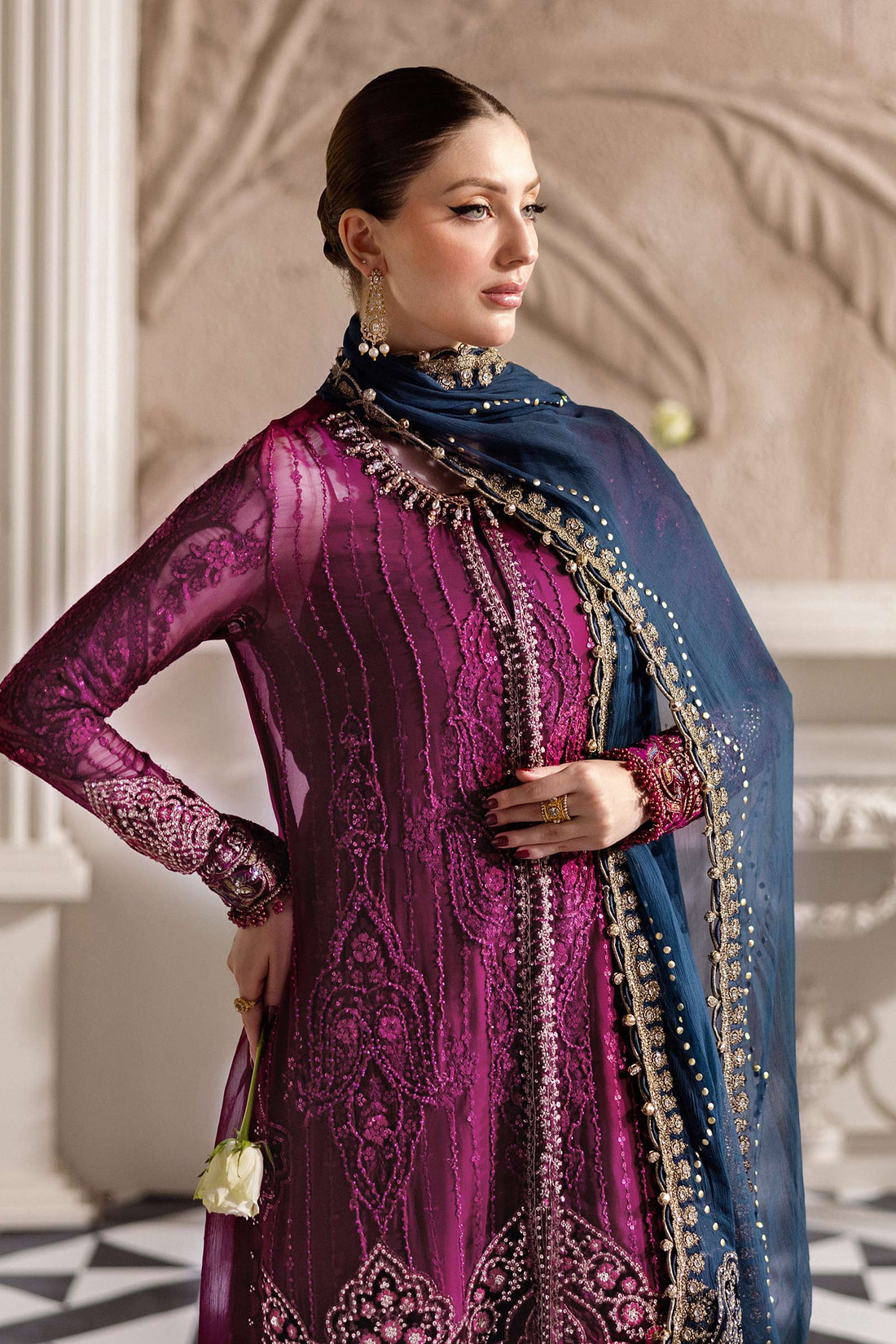 Maria B | Embroidered Chiffon Suit | MPC-25-102