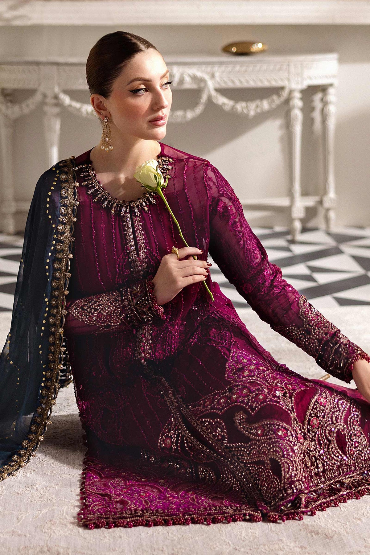 Maria B | Chiffon 25 |MPC-25-102 -  Maria B Ladies Clothes - Original Designer Dress - House of Maryam