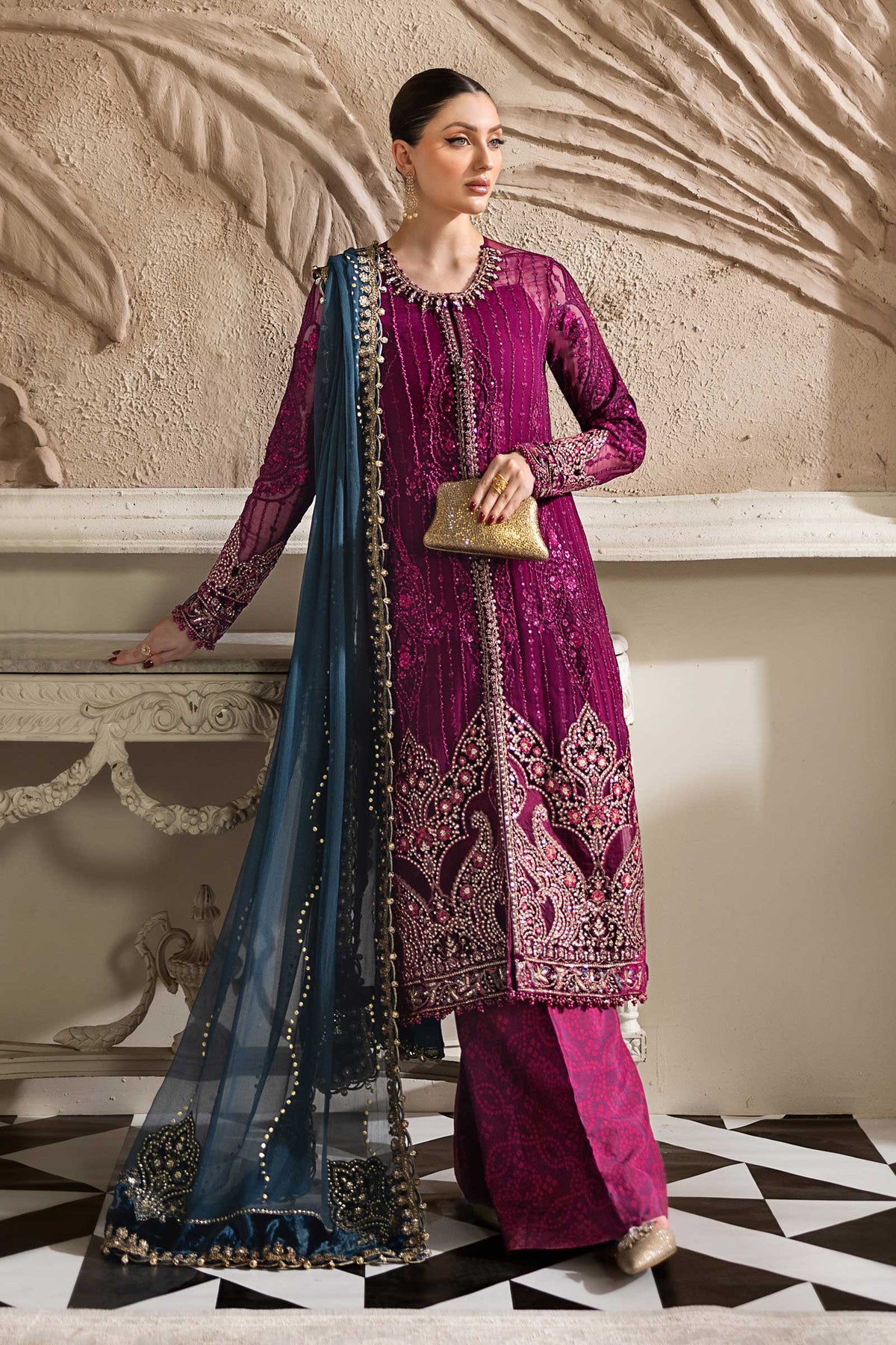 Maria B | Chiffon 25 |MPC-25-102 -  Maria B Ladies Clothes - Original Designer Dress - House of Maryam