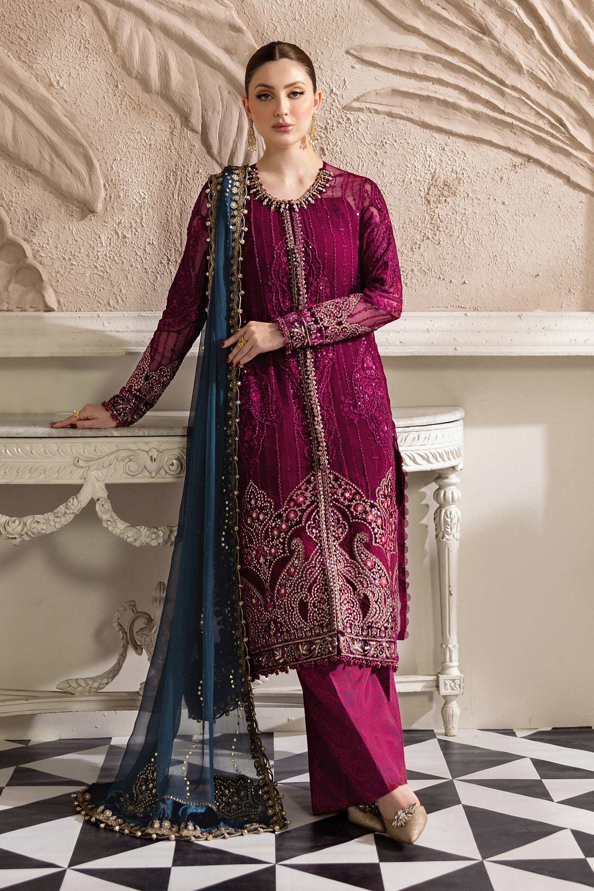 Maria B | Chiffon 25 |MPC-25-102 -  Maria B Ladies Clothes - Original Designer Dress - House of Maryam
