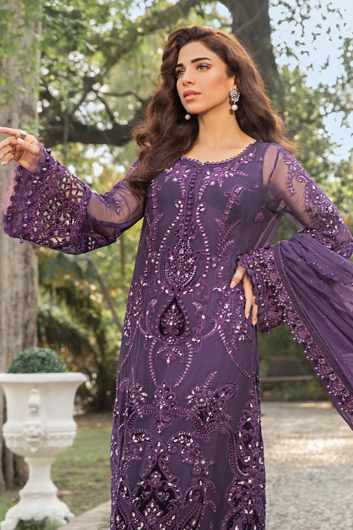 Maria B | Chiffon Formals 24 | Chiffon Suit | MPC-24-102 -  Maria B Formal - Original Designer Dress - House of Maryam