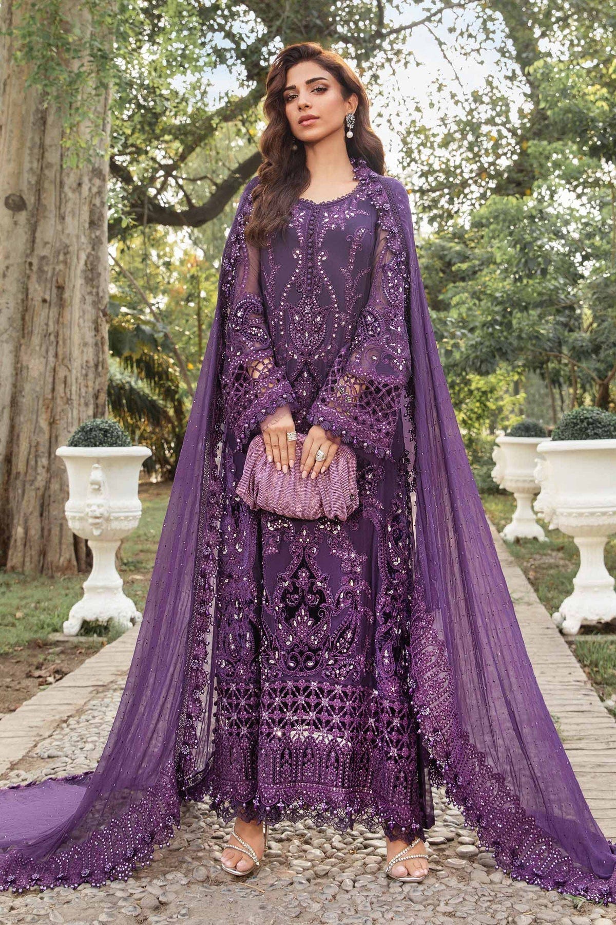 Maria B | Chiffon Formals 24 | Chiffon Suit | MPC-24-102 -  Maria B Formal - Original Designer Dress - House of Maryam