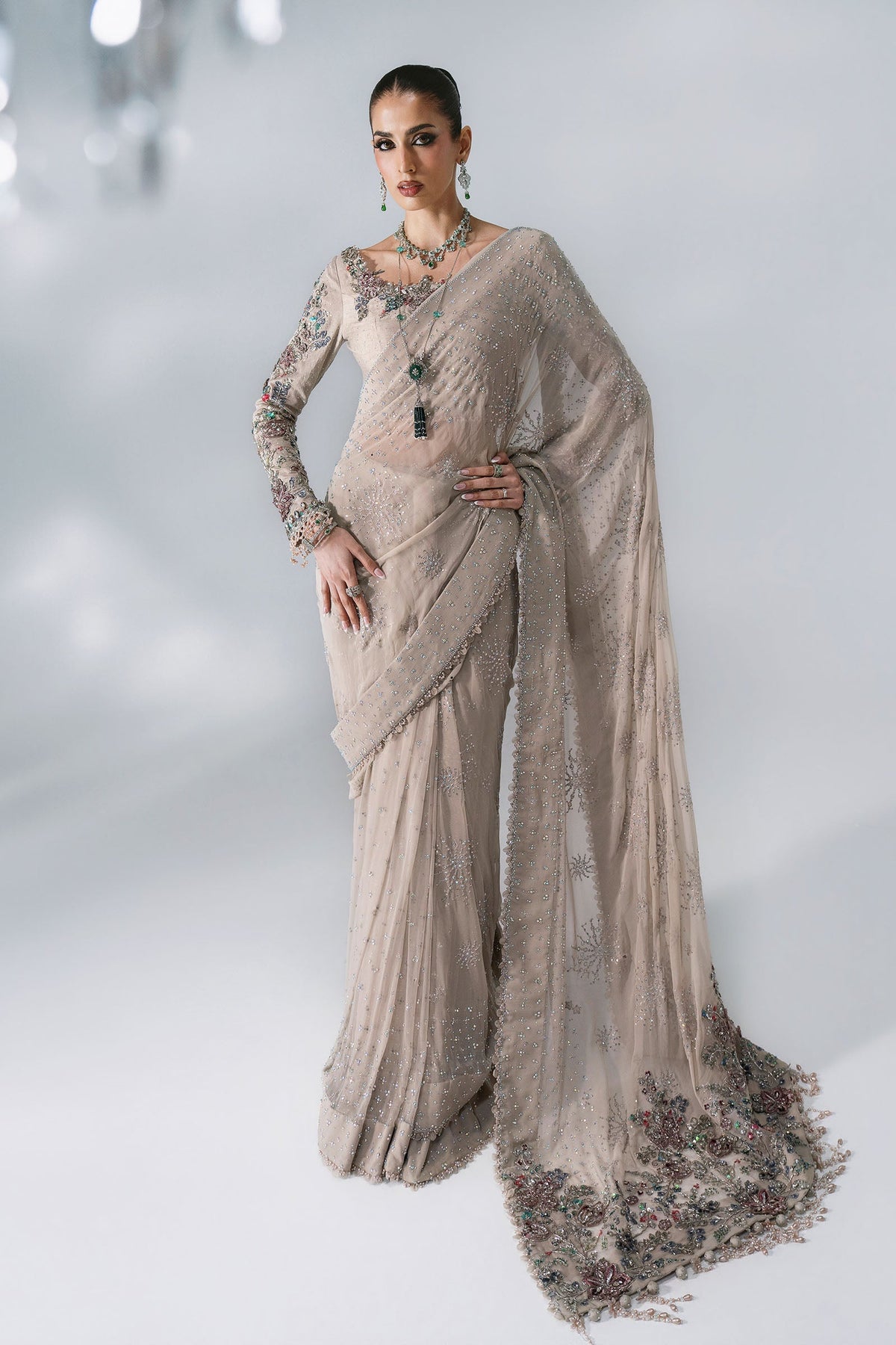 Maria B | Mbroidered Wedding Formals 26 | BD-3103-Moon Grey, image 2