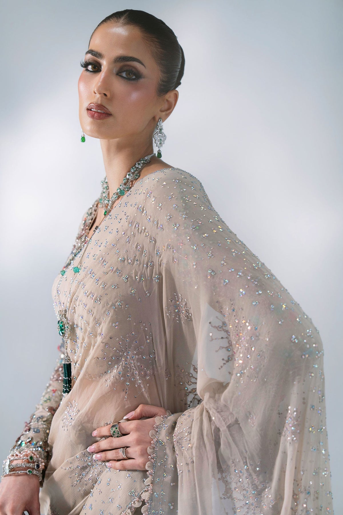 Maria B | Mbroidered Wedding Formals 26 | BD-3103-Moon Grey, image 6