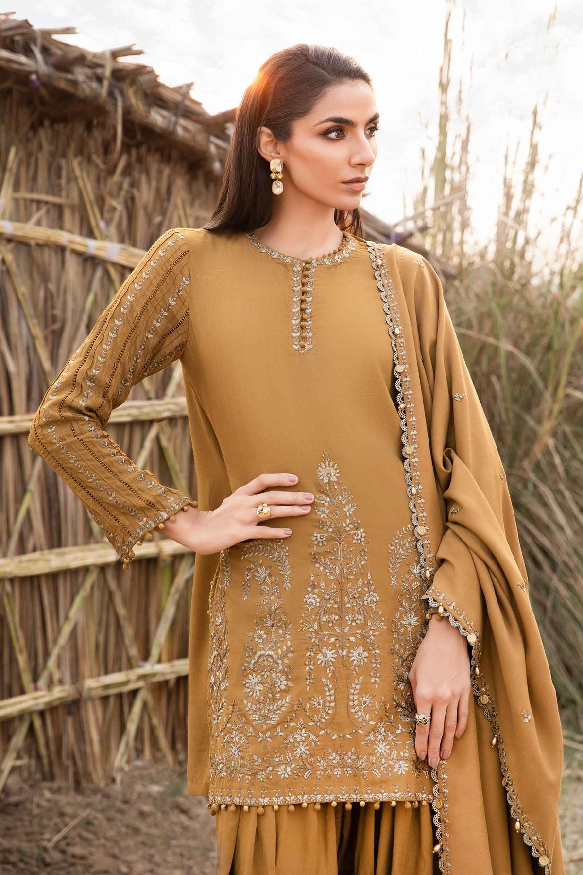 Maria B | M Prints Winter 24 | MPT-2403-A -  Maria B Ladies Clothes - Original Designer Dress - House of Maryam