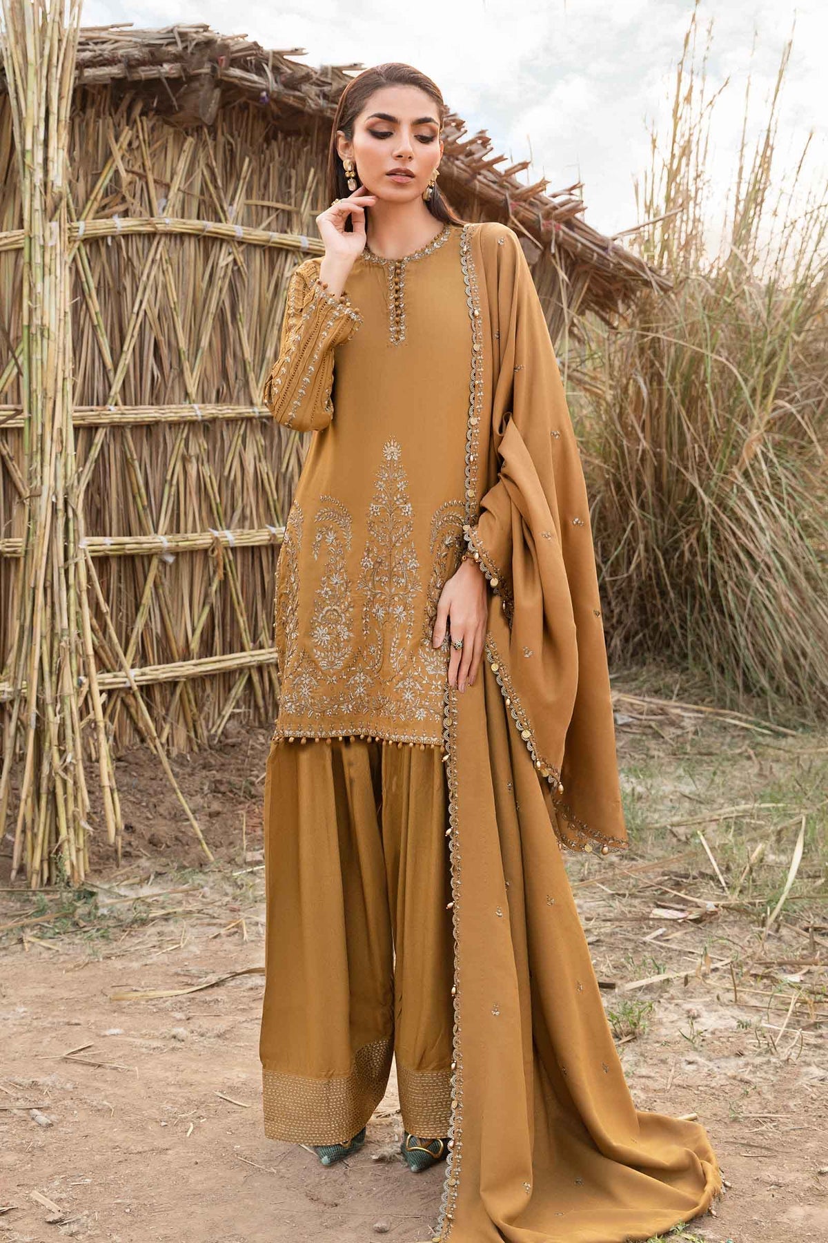 Maria B | M Prints Winter 24 | MPT-2403-A -  Maria B Ladies Clothes - Original Designer Dress - House of Maryam