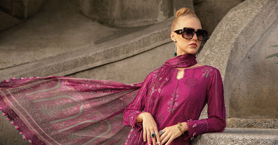 Maria B | M Prints Fall Edit 24 | MPT-2303-B -  Maria B Luxury - Original Designer Dress - House of Maryam